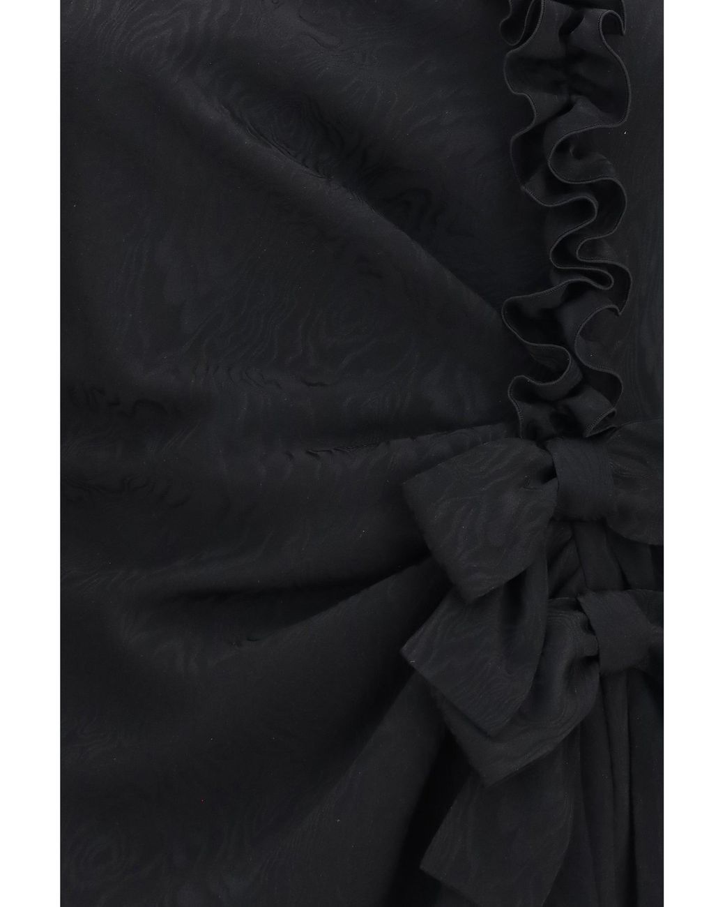 Alessandra Rich Black Silk Jacquard Mini Dress