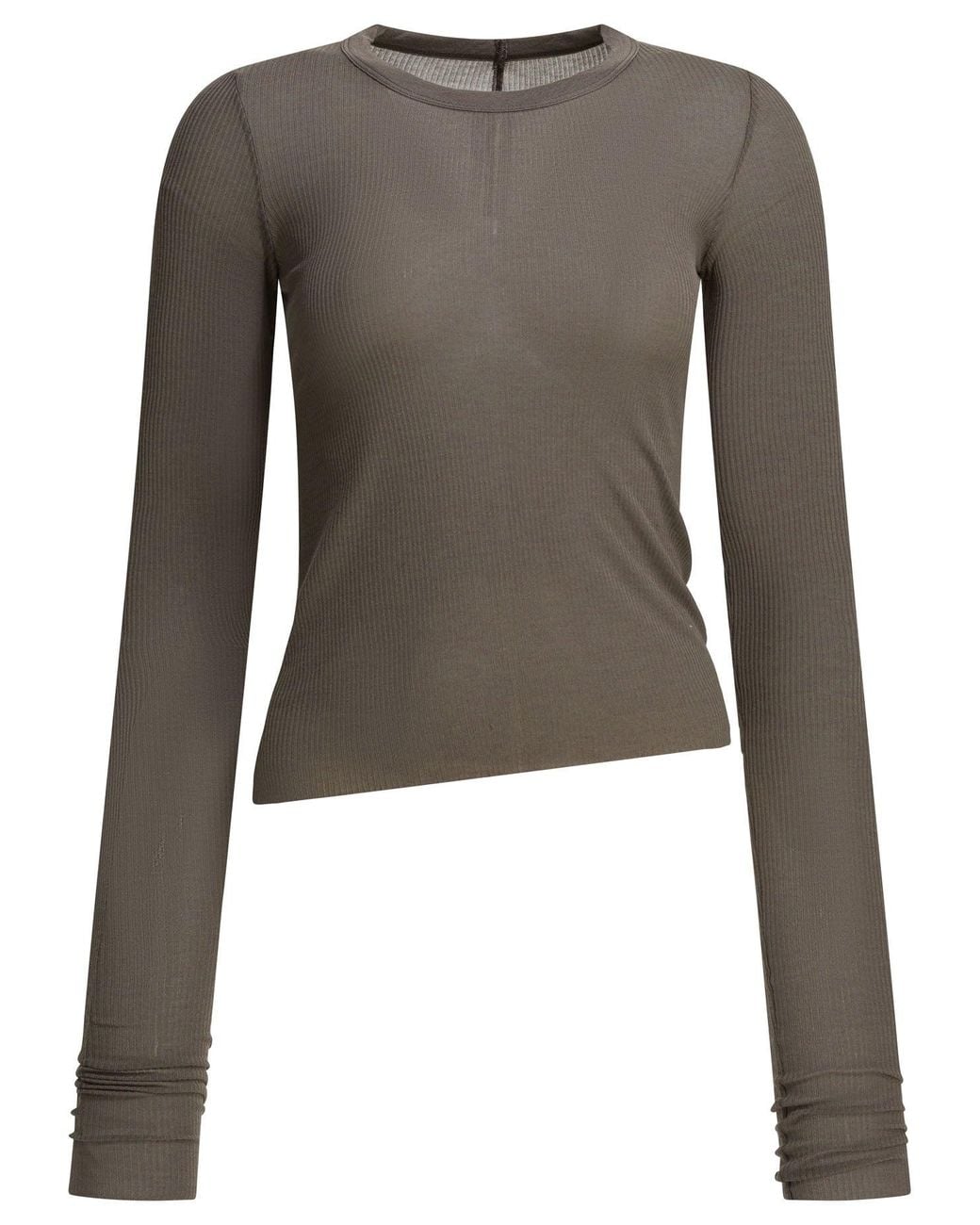Rick Owens Gray Silk-Blend Crew-Neck T-Shirt