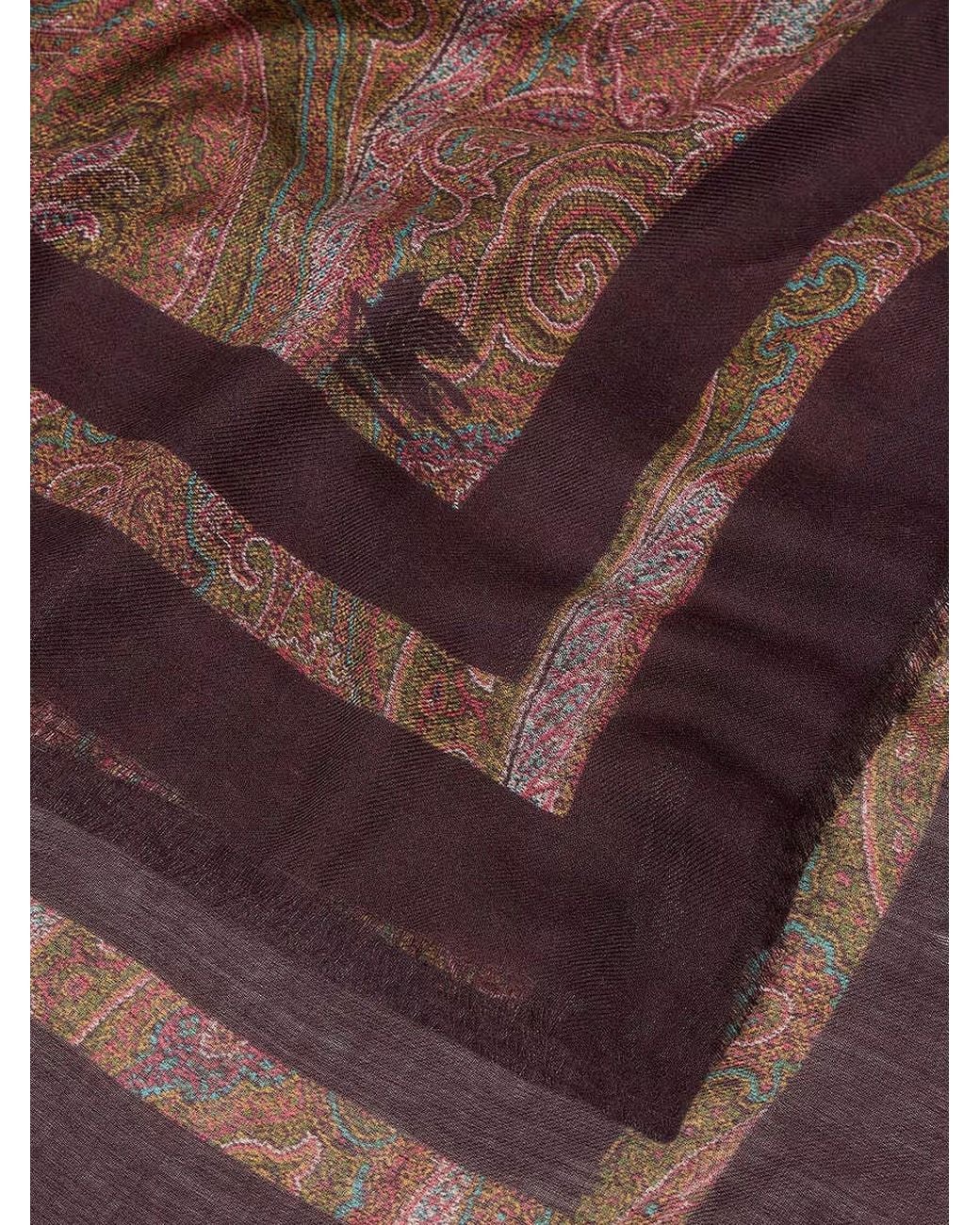Etro Brown Modal And Cashmere Shawl