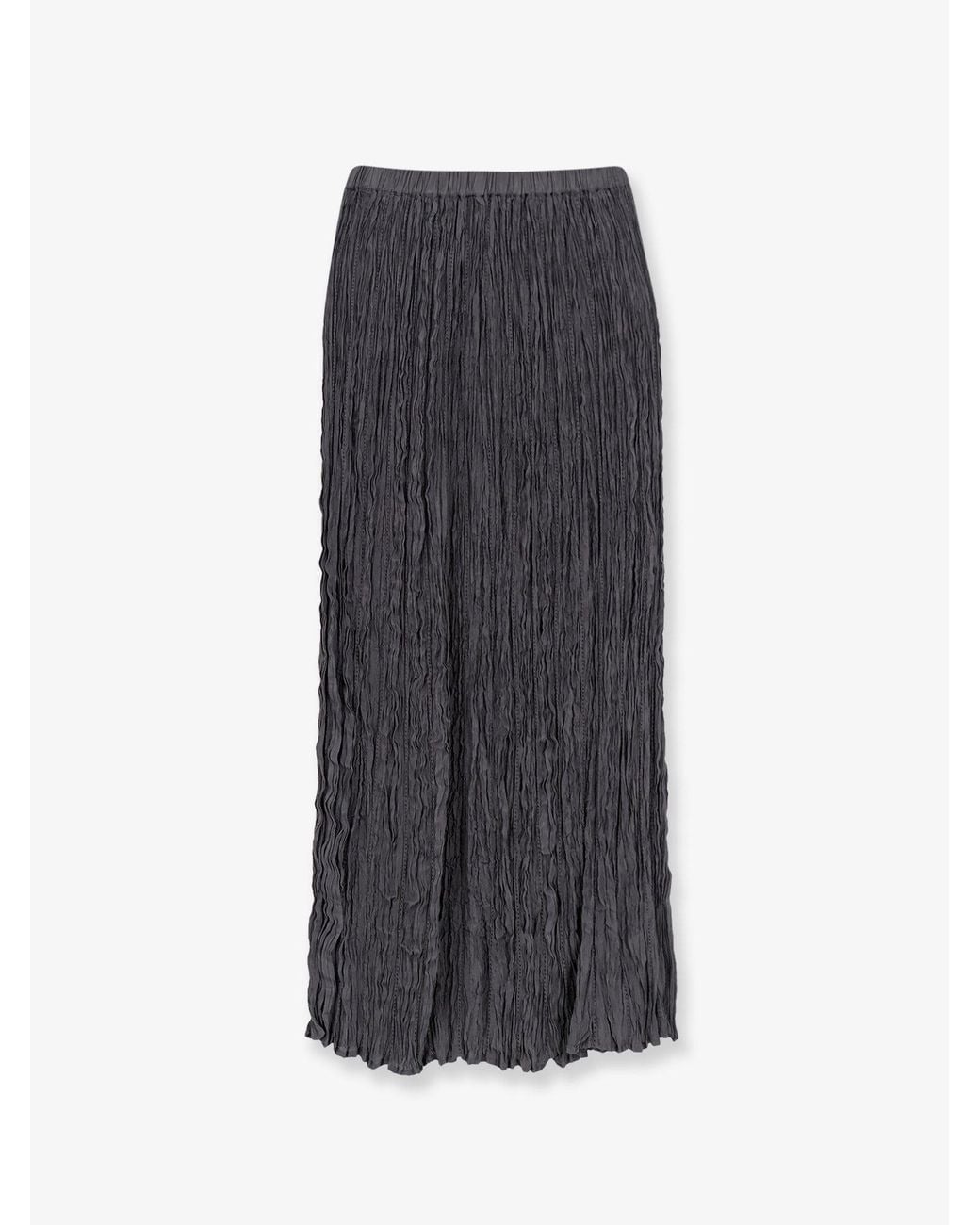 Alysi Gray Wrinkled Viscose Skirt