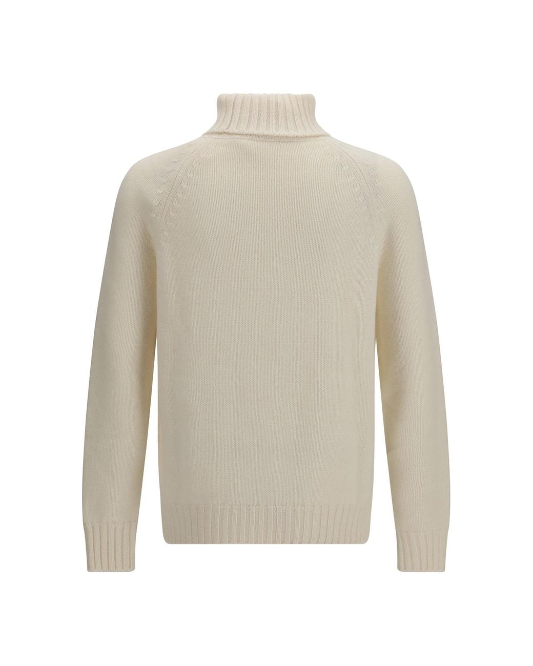 Umit Benan White Cashmere Turtleneck Sweater Off for men