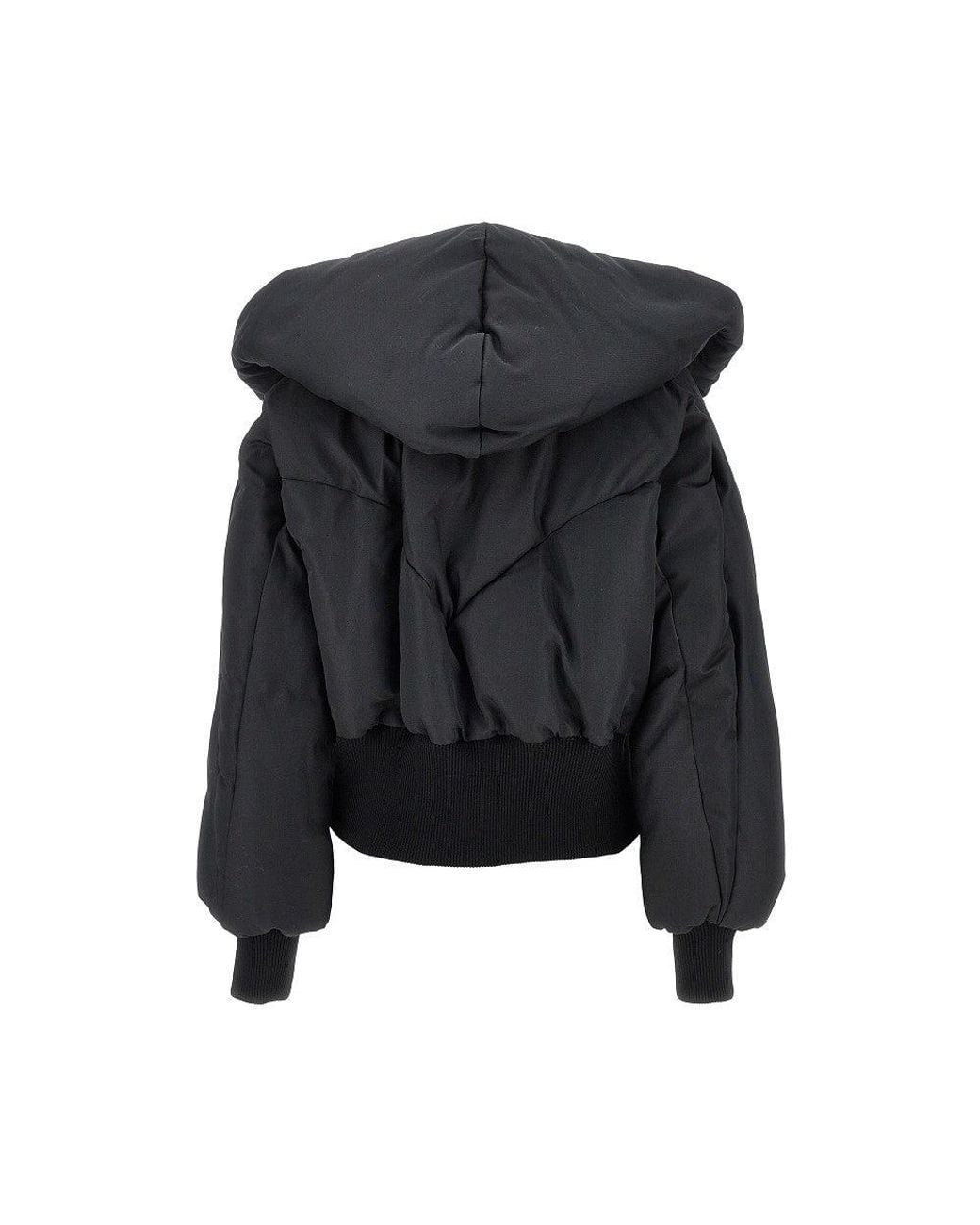 The Attico Black Cotton-Blend Padded Bomber Jacket