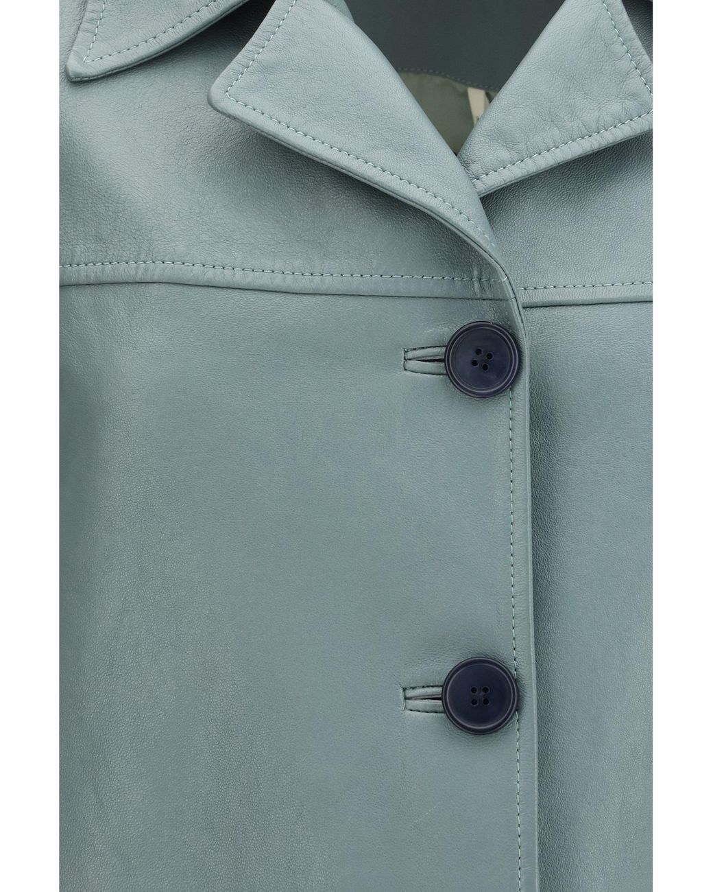 Chloé Blue Chloé Long Lambskin Leather Jacket