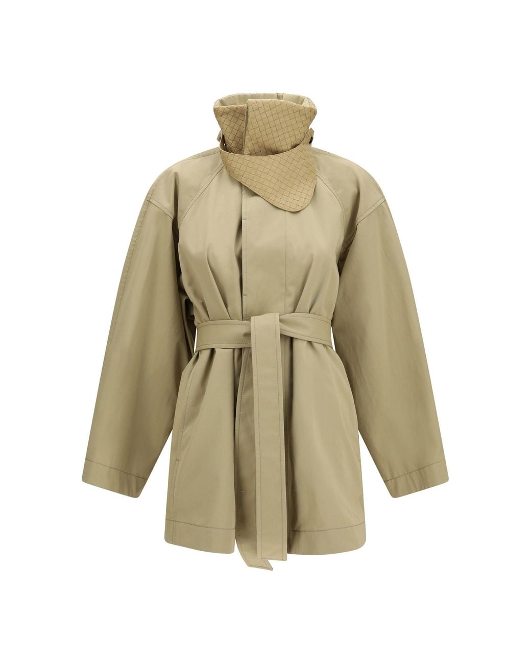 Bottega Veneta Natural Cotton Trench Coat Sahara