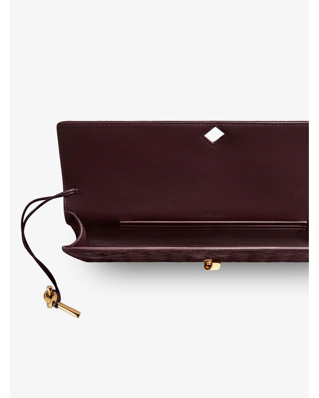 Bottega Veneta Purple Andiamo Suede Clutch With Intrecciato Pattern