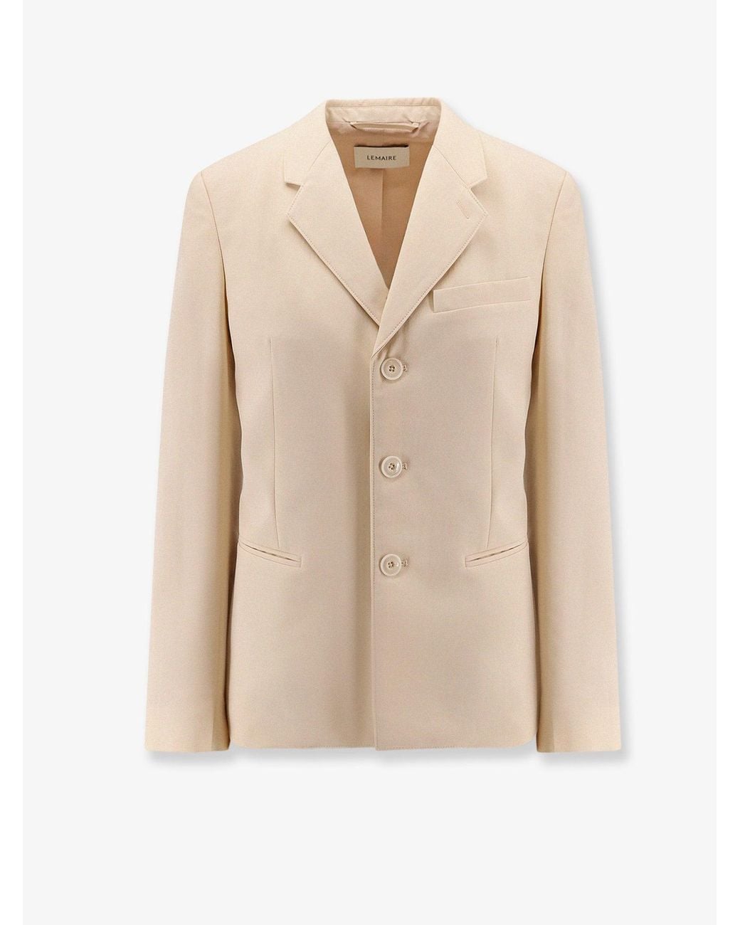 Lemaire Natural Single-Breasted Wool And Viscose Blazer