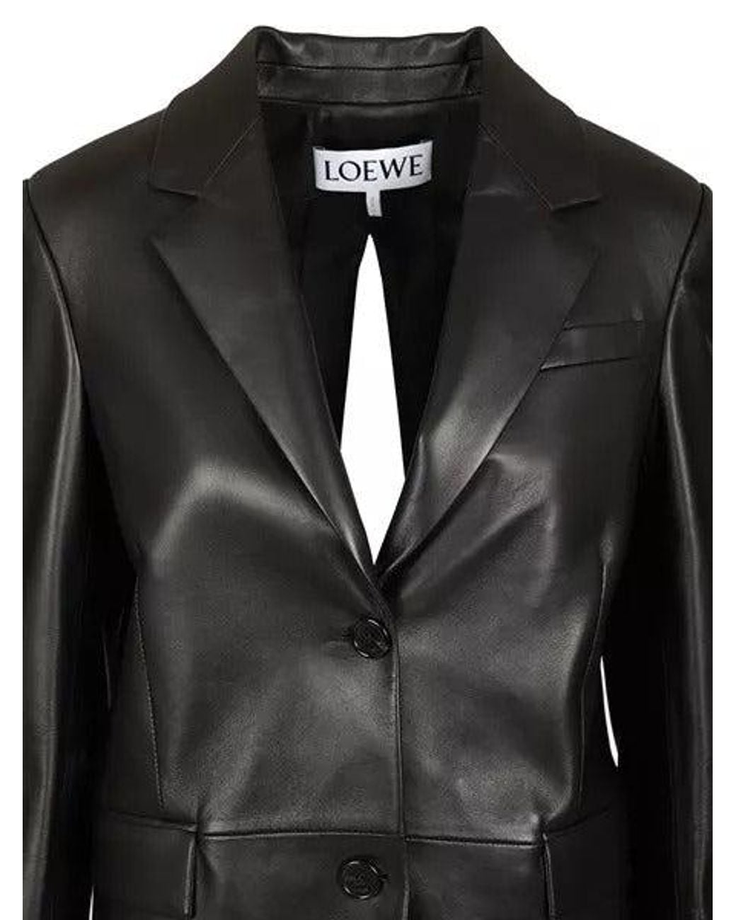 Loewe Black Tailored Leather Jacket