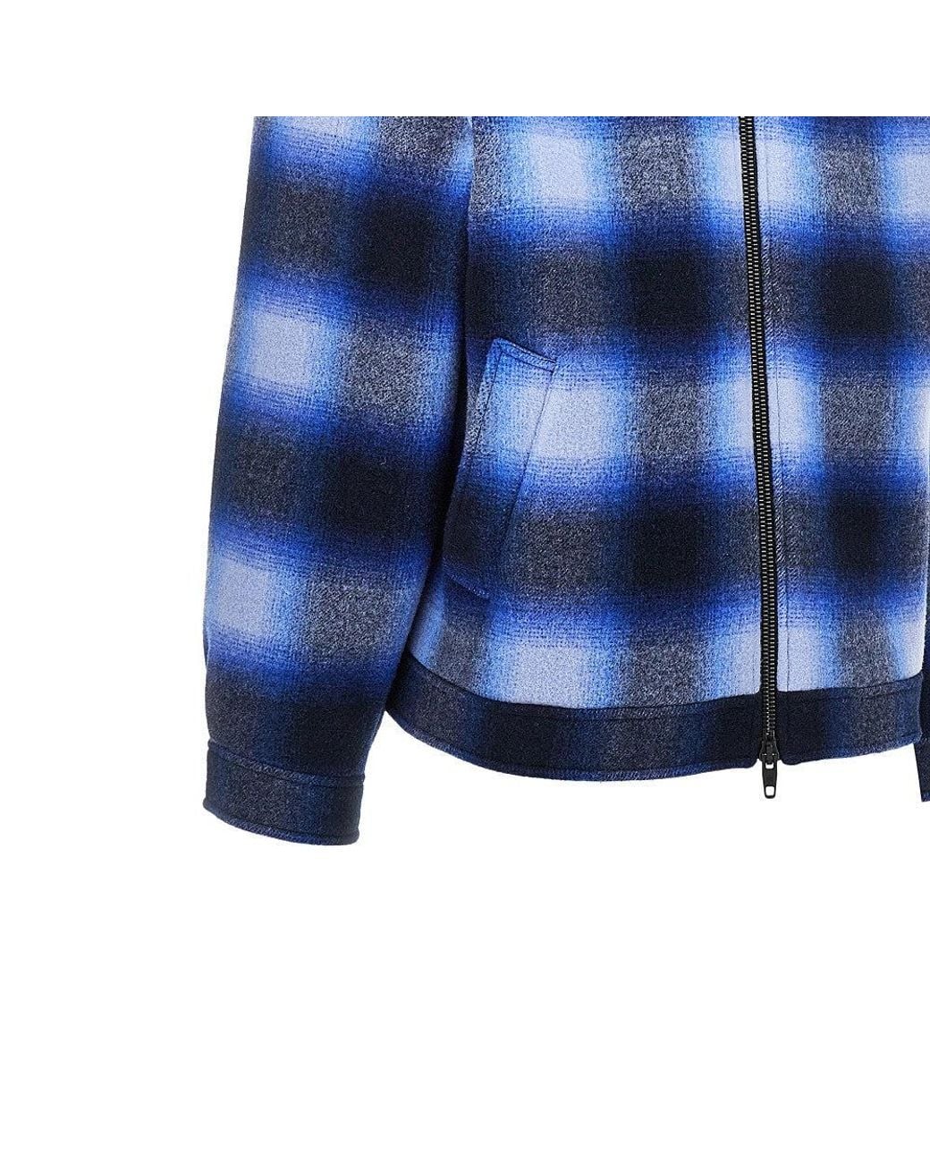 Balenciaga Blue Check Flannel Jacket for men