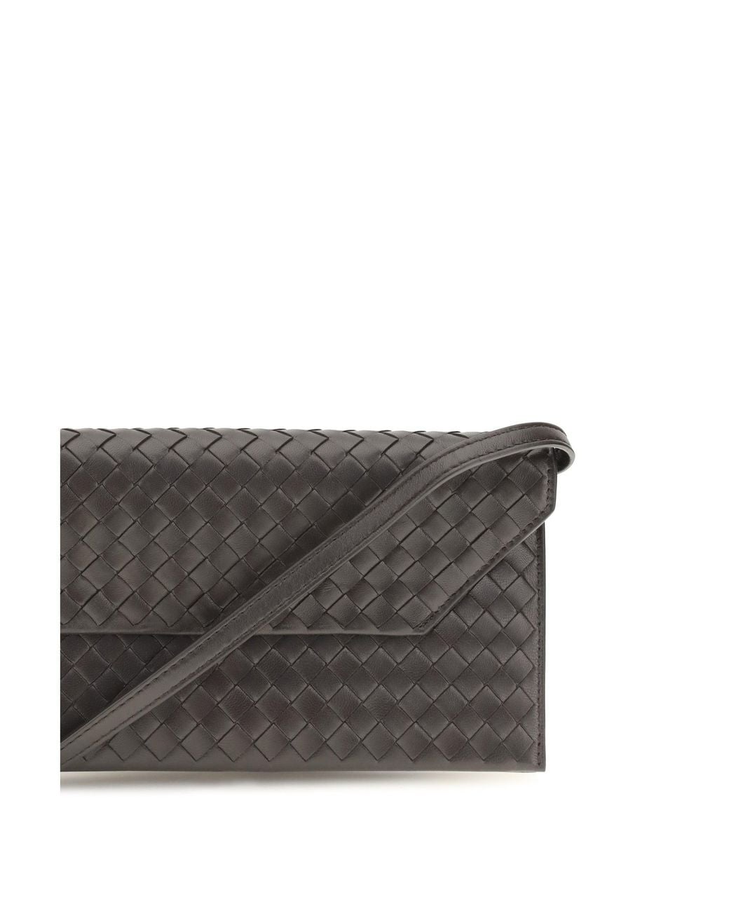 Bottega Veneta Gray Intrecciato Nappa Wallet Espresso-Brass