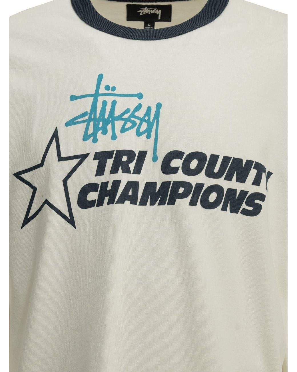 Stussy Gray Cotton T-Shirt for men