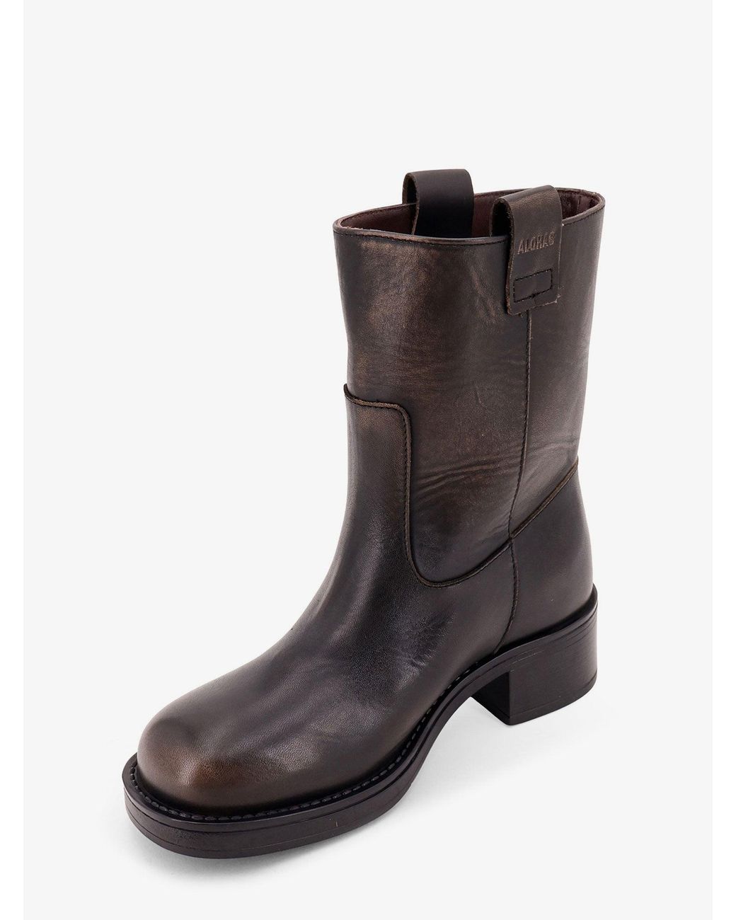 Alohas Black Rajan Leather Ankle Boots