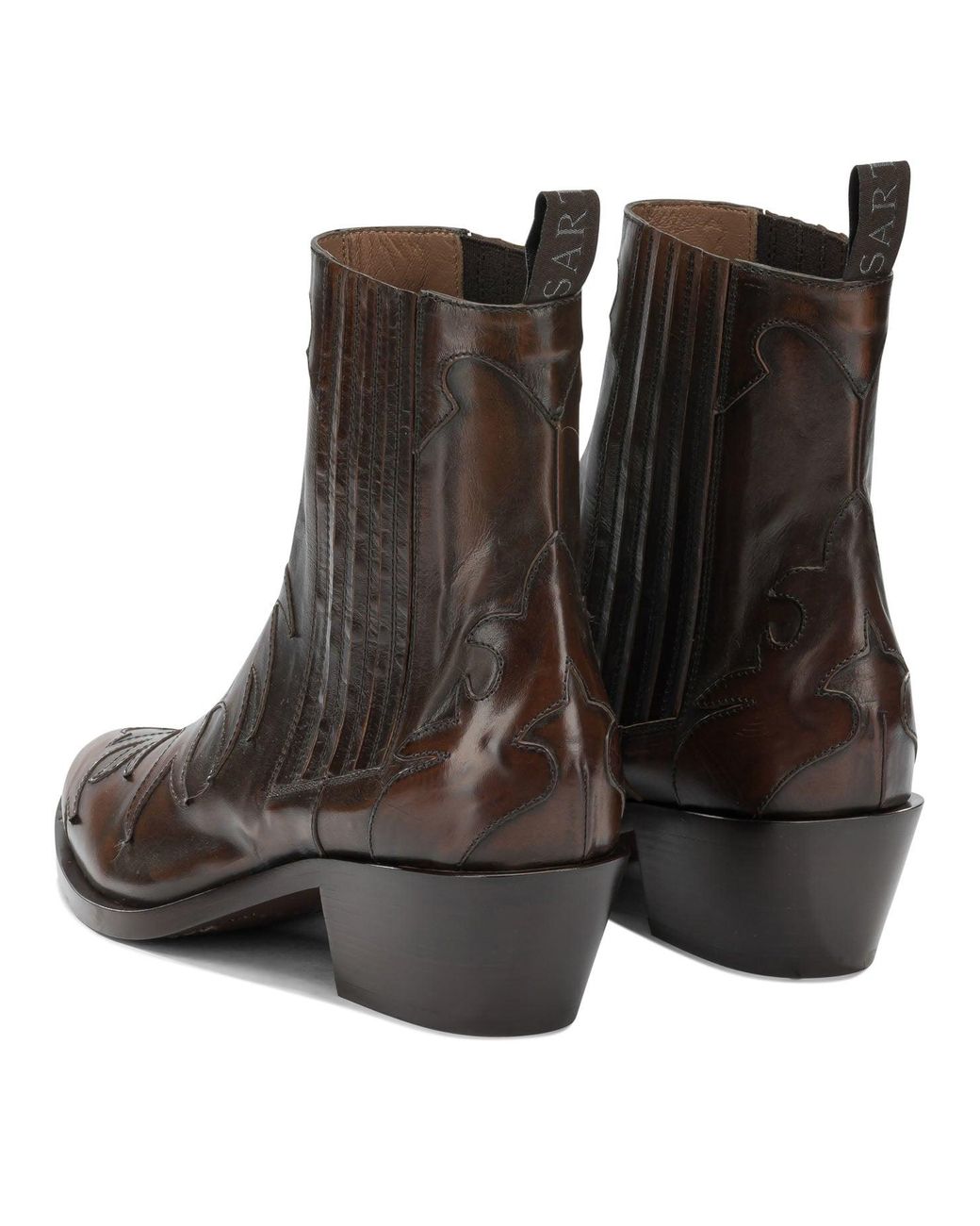 Sartore Brown "Postiano 45 Mm" Cowboy Ankle Boots