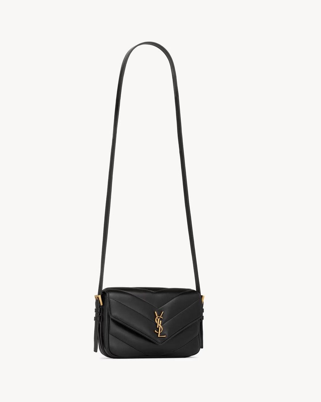 Saint Laurent White Loulou Small Crossbody Bag