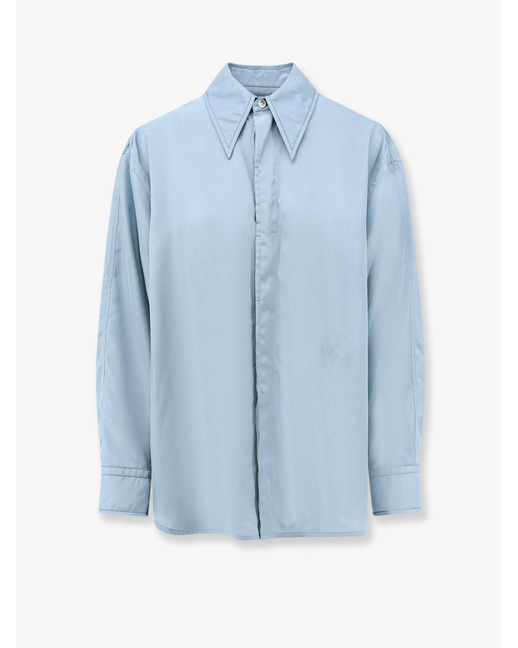 Bottega Veneta Blue Parachute Viscose And Silk Blend Shirt