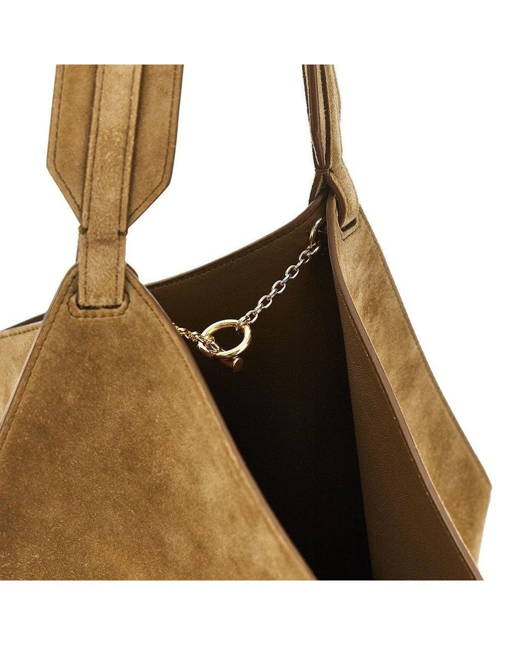 Khaite Brown Small Suede Leather 'Lotus' Tote Bag
