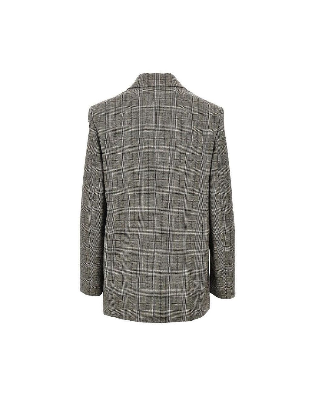 Pinko Gray Prince Of Wales Double-Breasted Jacket