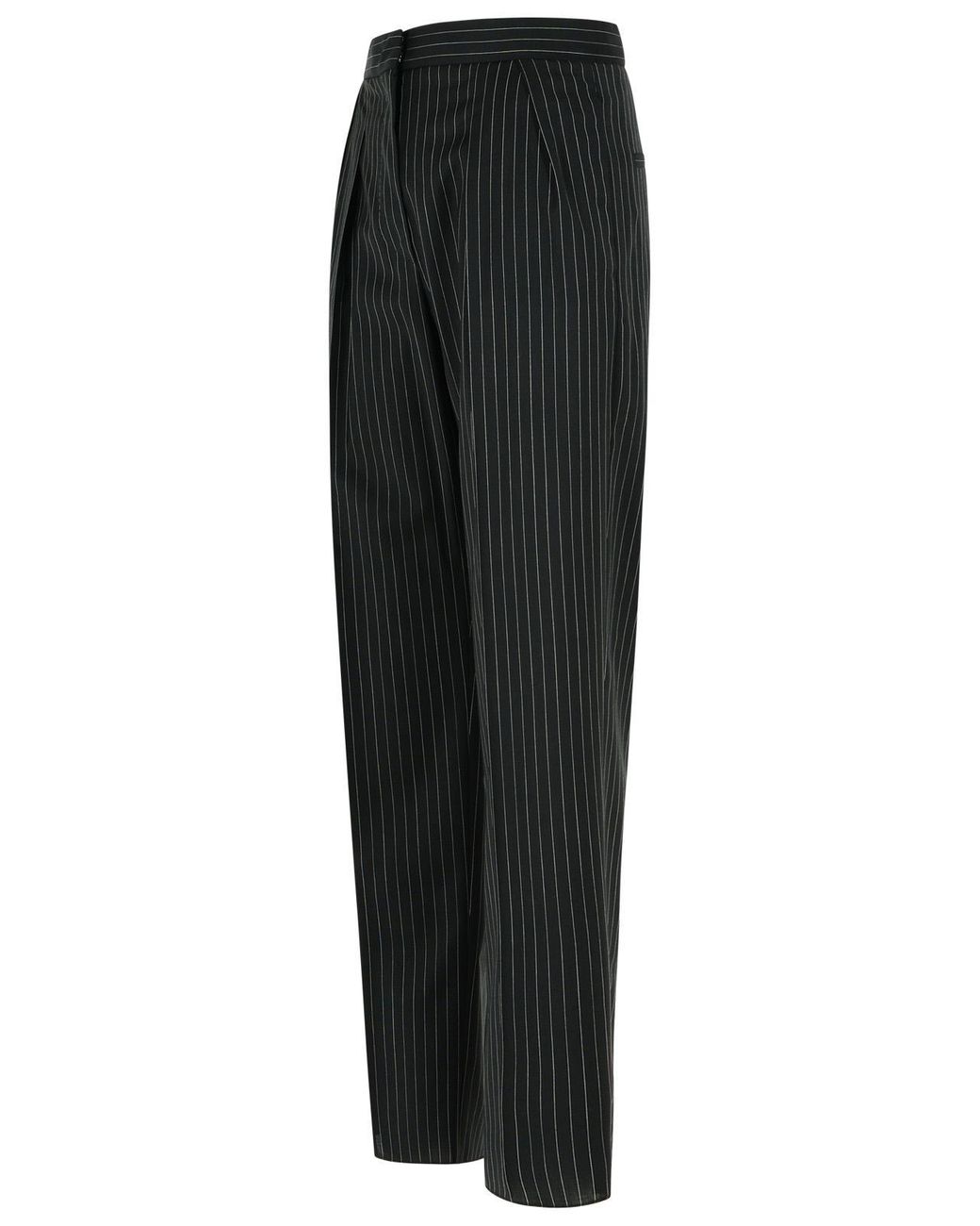 Max Mara Black 'Sesamo Carrot' Virgin Wool Tela Pants