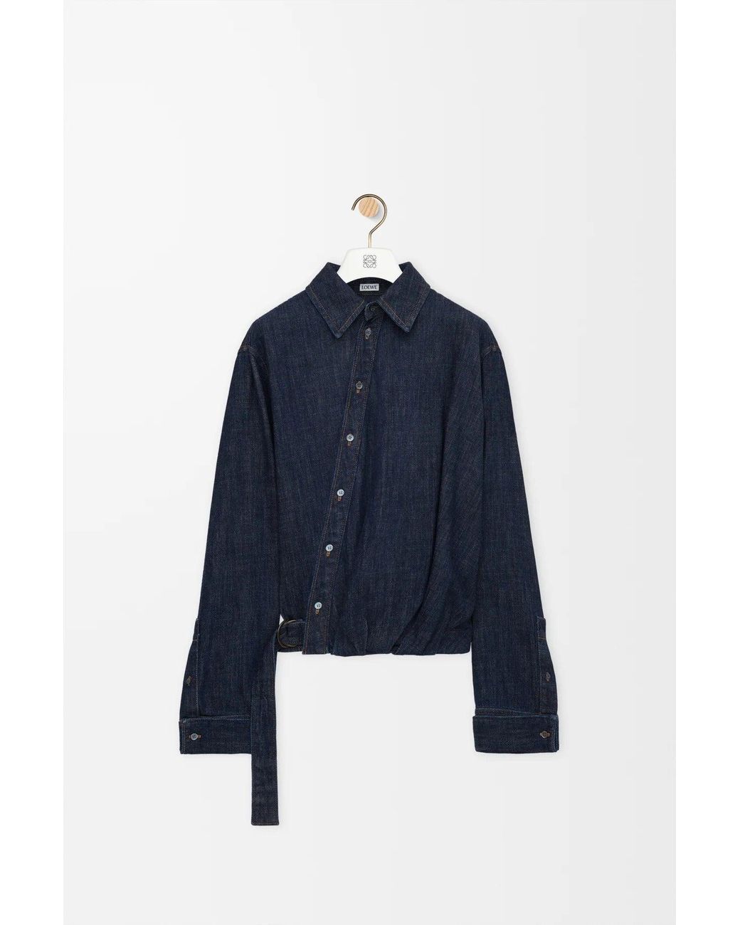 Loewe Blue Draped Denim Skirt