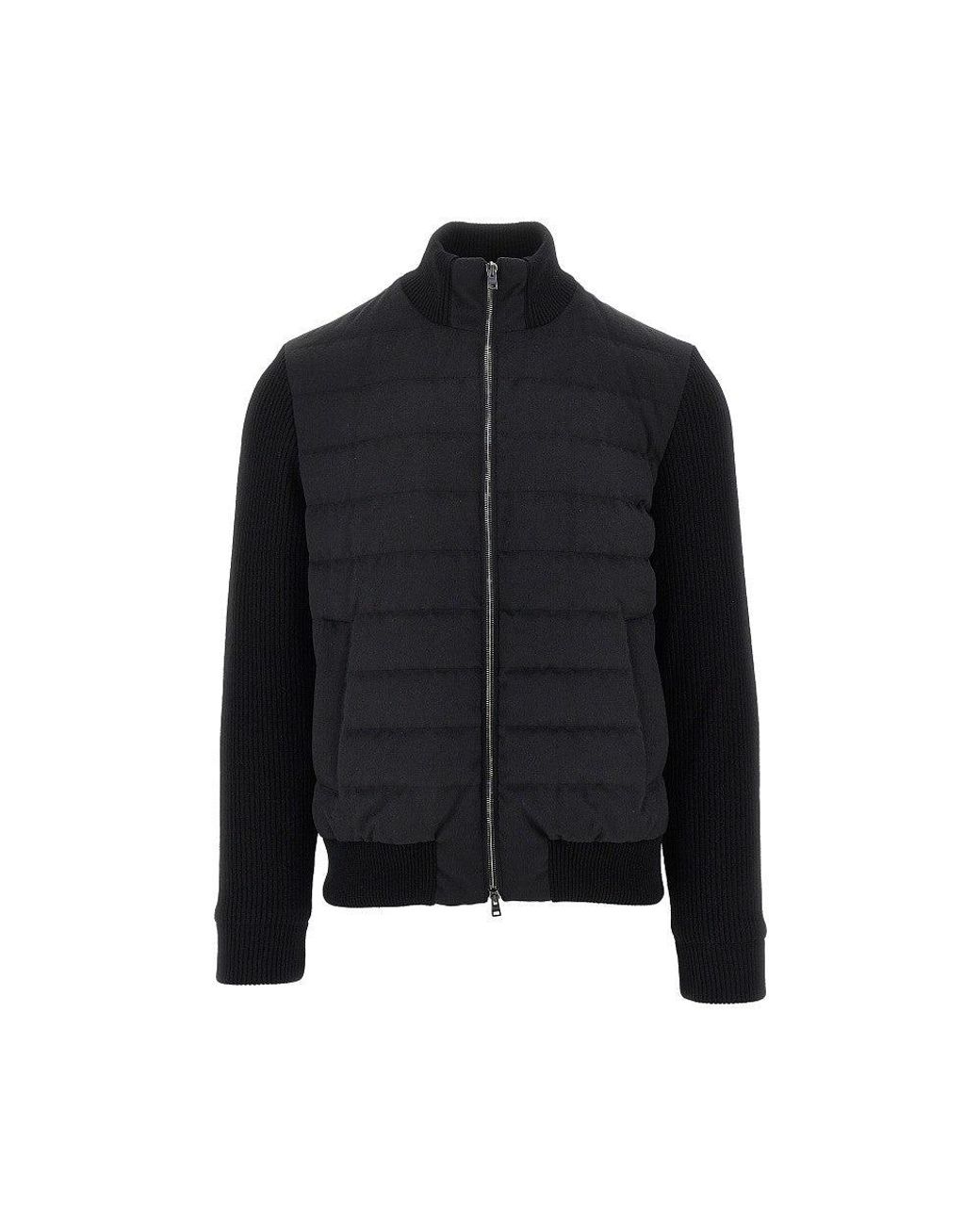 Herno Black 'Resort' Flannel And Knitted Jacket for men