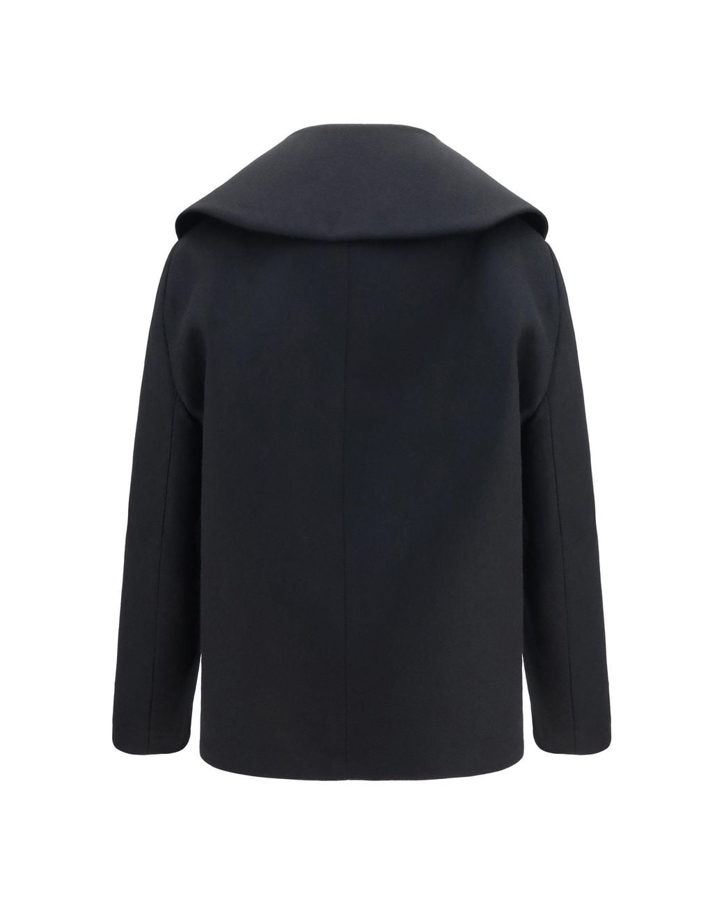 Balenciaga Blue Structured High-Neck Peacoat