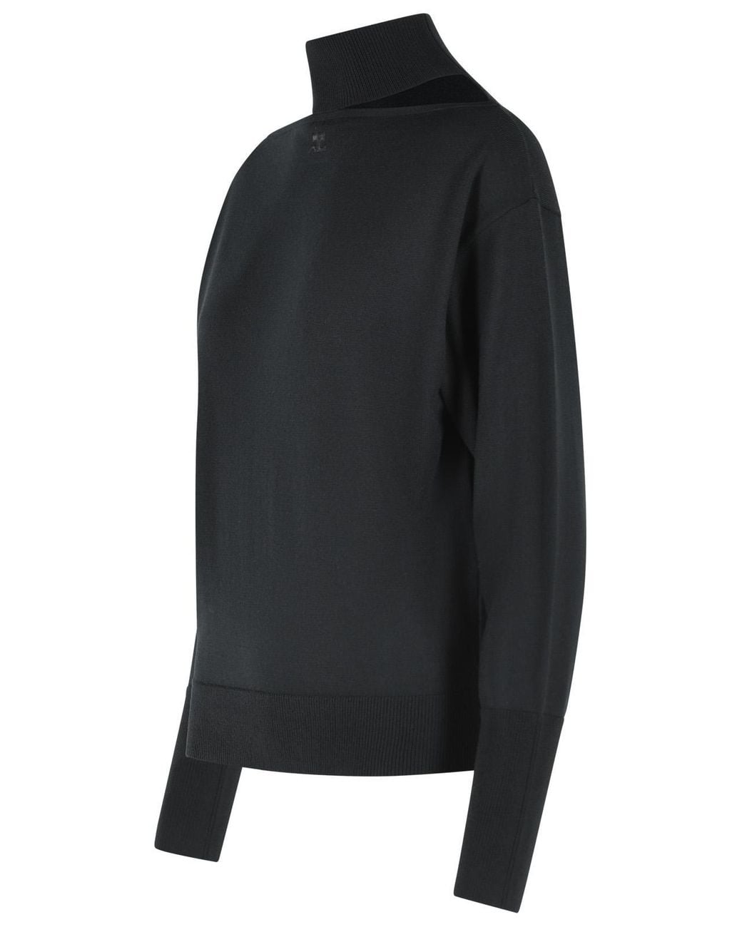 Courreges Black Merino Wool Turtleneck Sweater