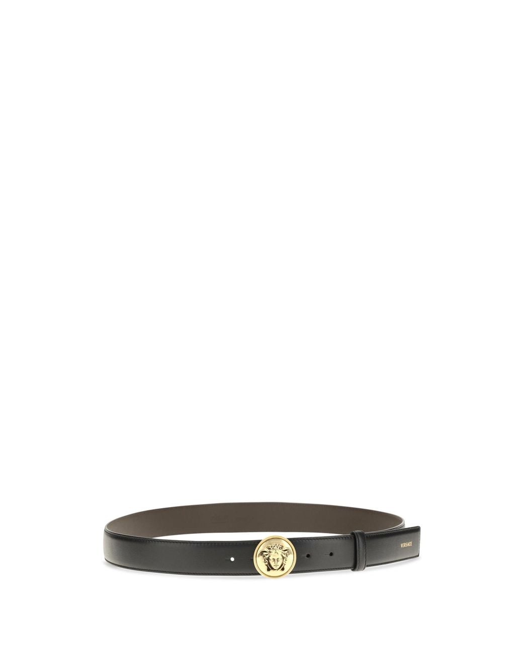 Versace White Medusa Buckle Leather Belt for men