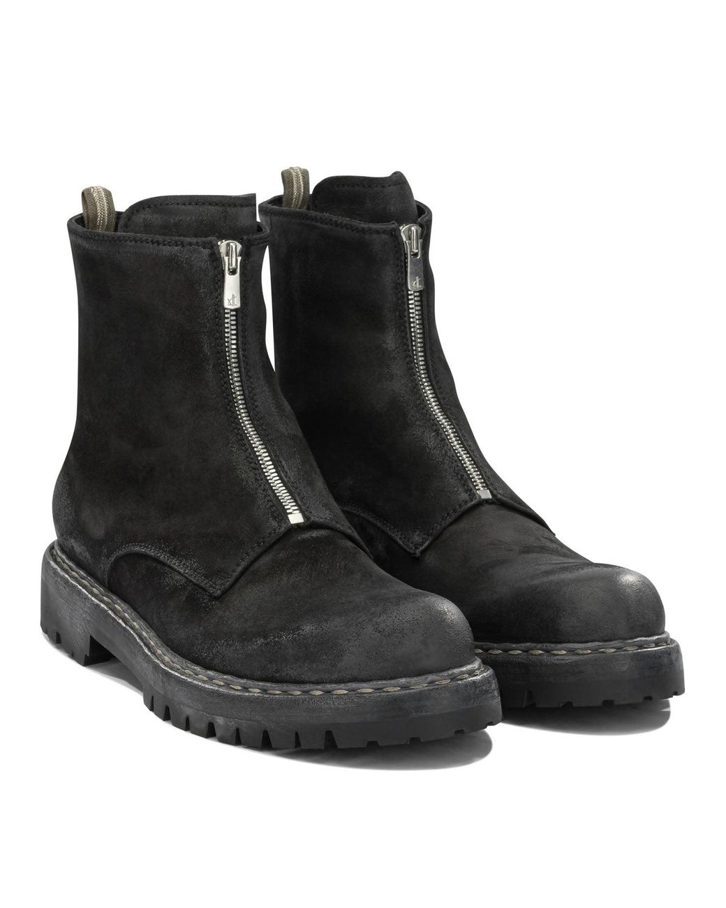 Officine Creative Black "Bulla Dd Lug 114" Ankle Boots With Zipper