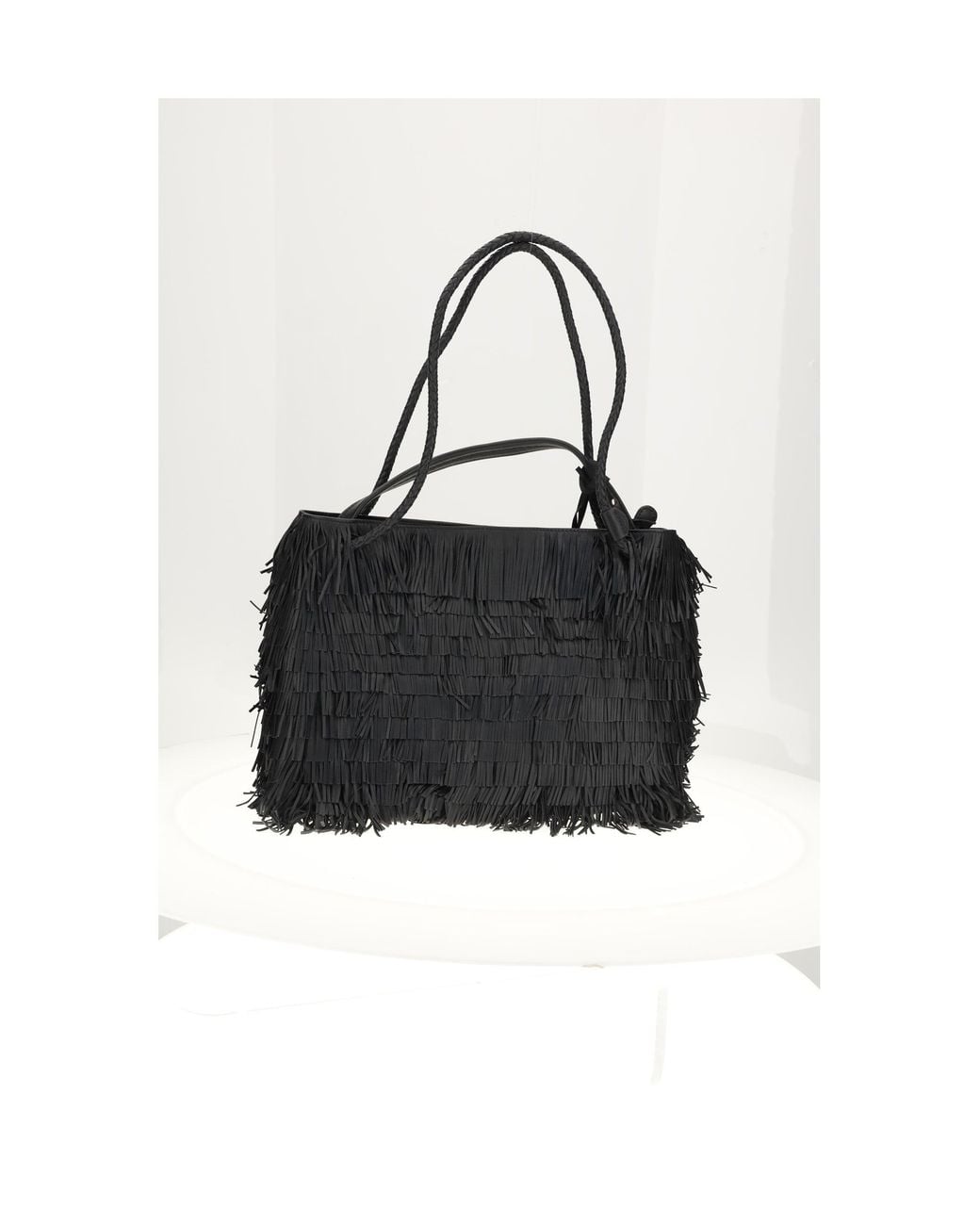 VISONA Black Nappa Shoulder Bag Nero