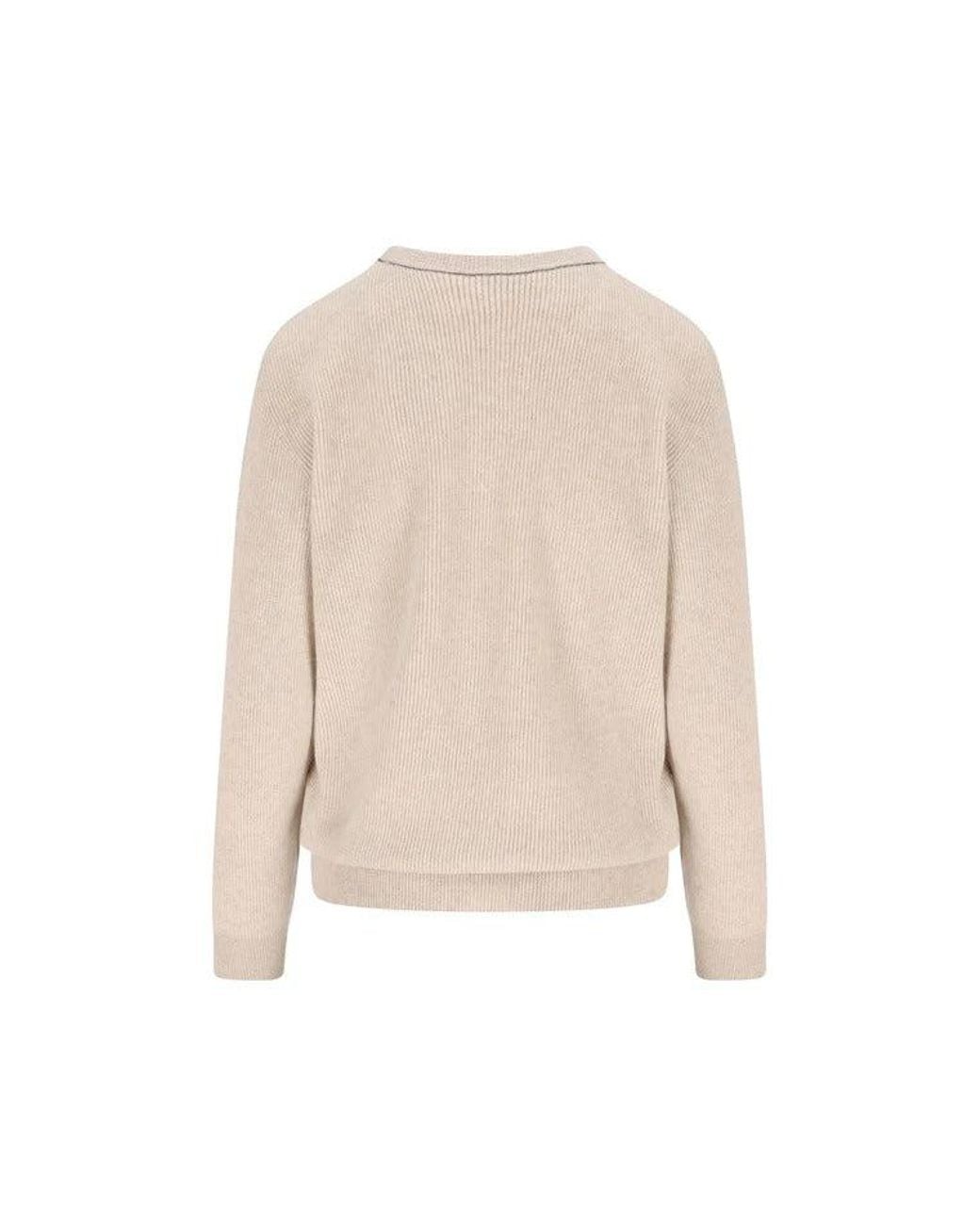 Brunello Cucinelli Natural Cashmere Crewneck Knitwear
