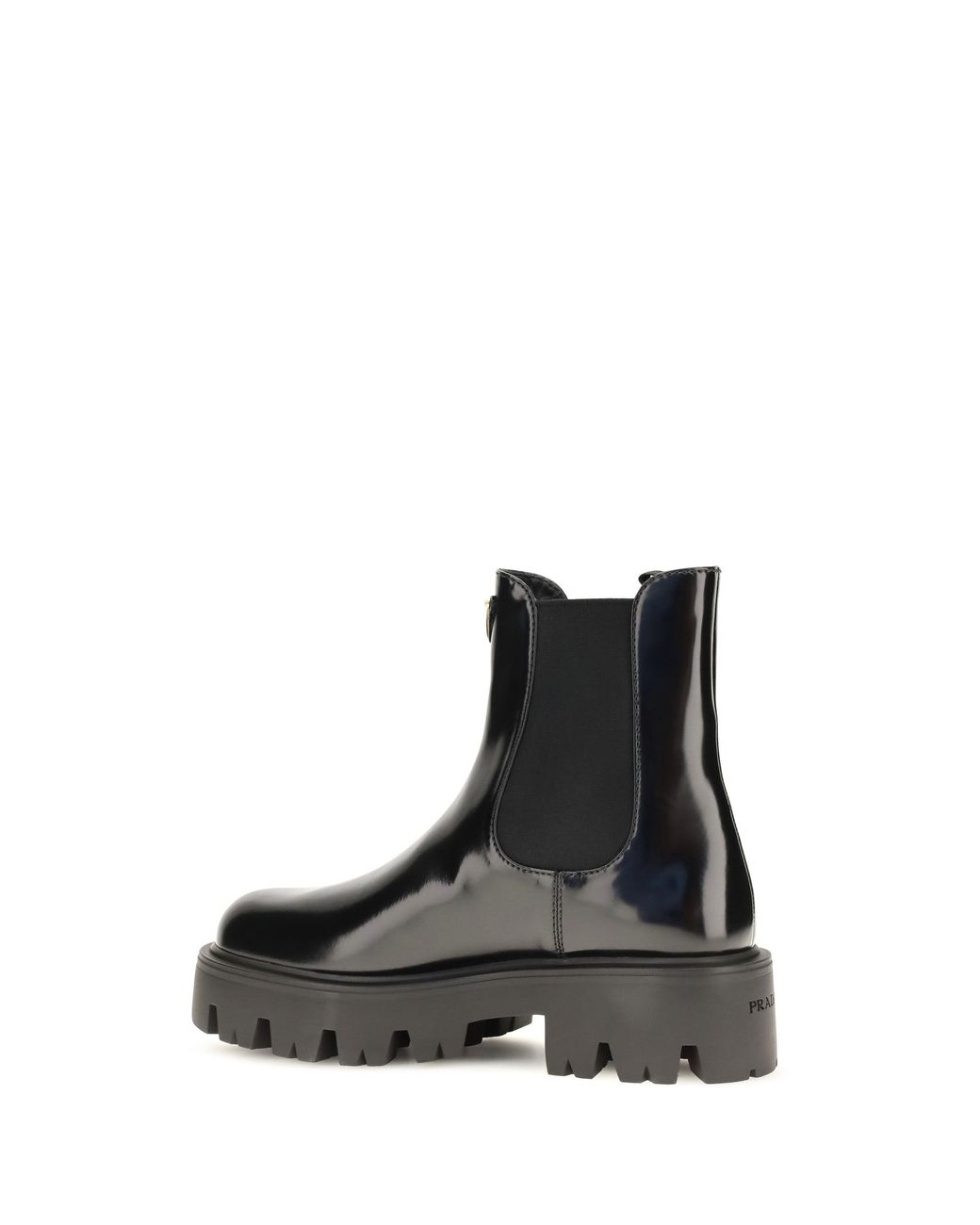 Prada Black Brushed Leather Ankle Boots