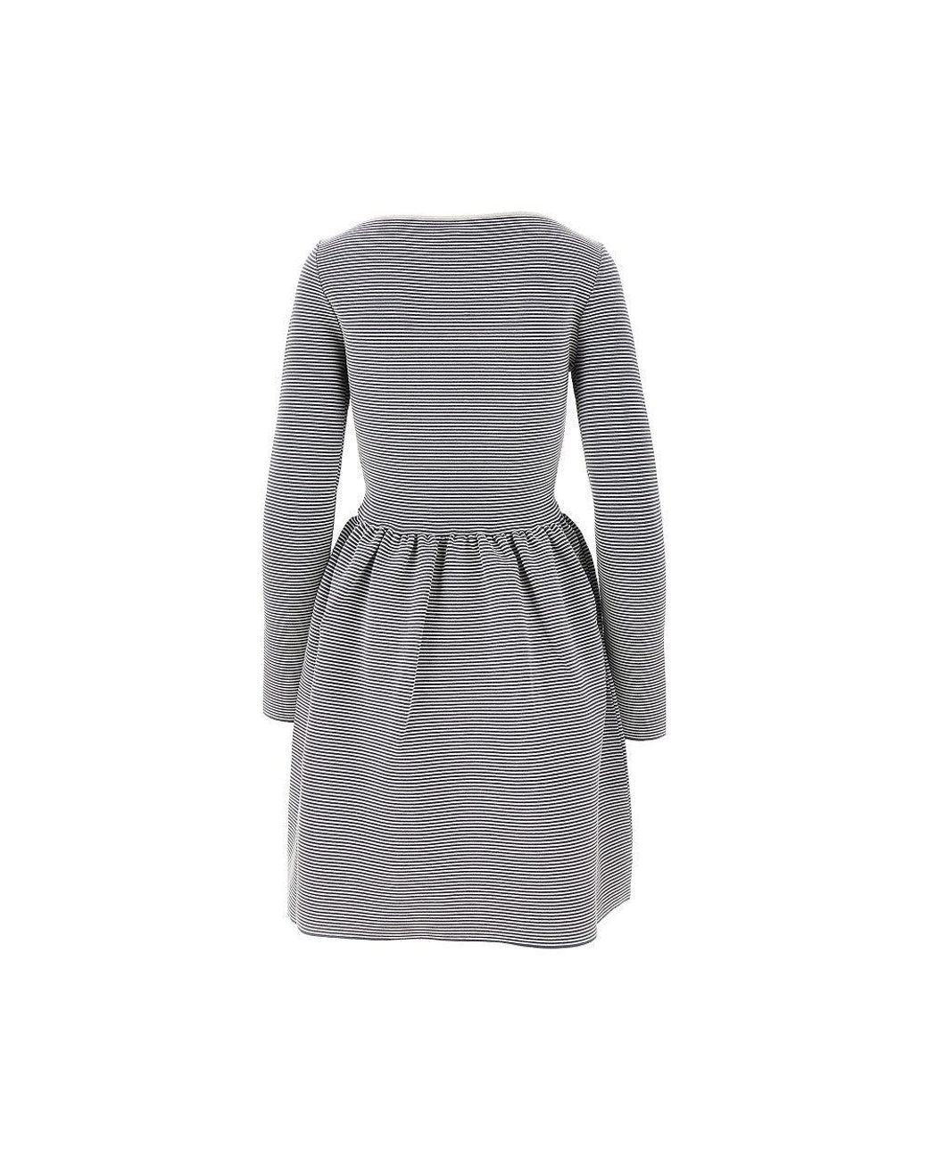 Emporio Armani Gray Ottoman Jersey Mini Dress