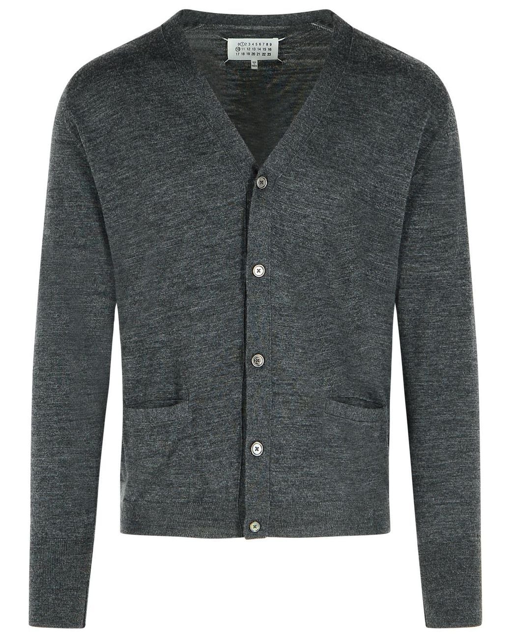 Maison Margiela Black Dark Wool Blend Cardigan for men