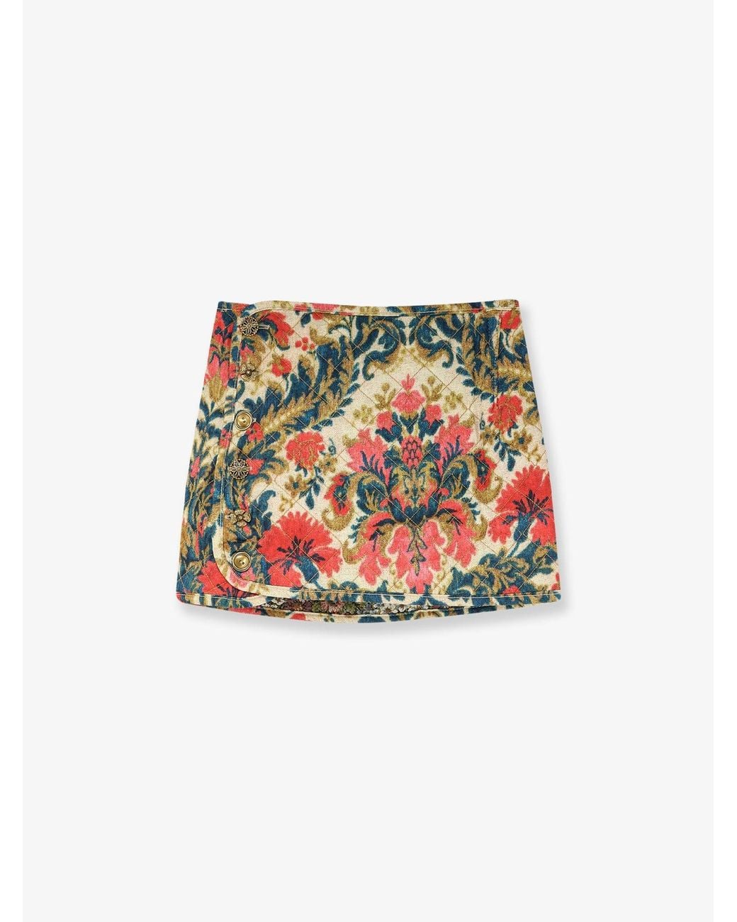 Farm Rio Multicolor Jacquard Arabesque Matelassé Mini Skirt