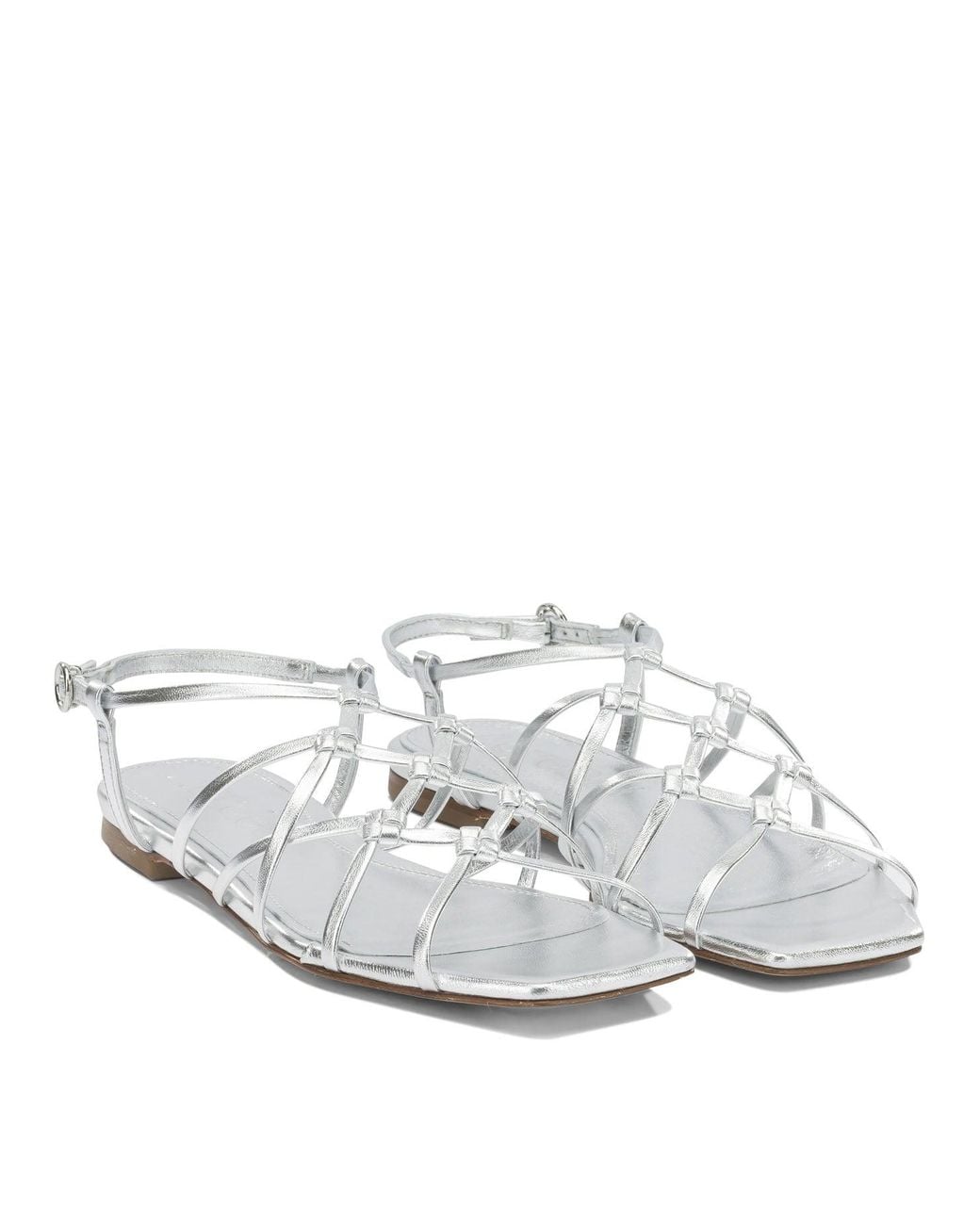 Aeyde White "Anisa" Low Sandals