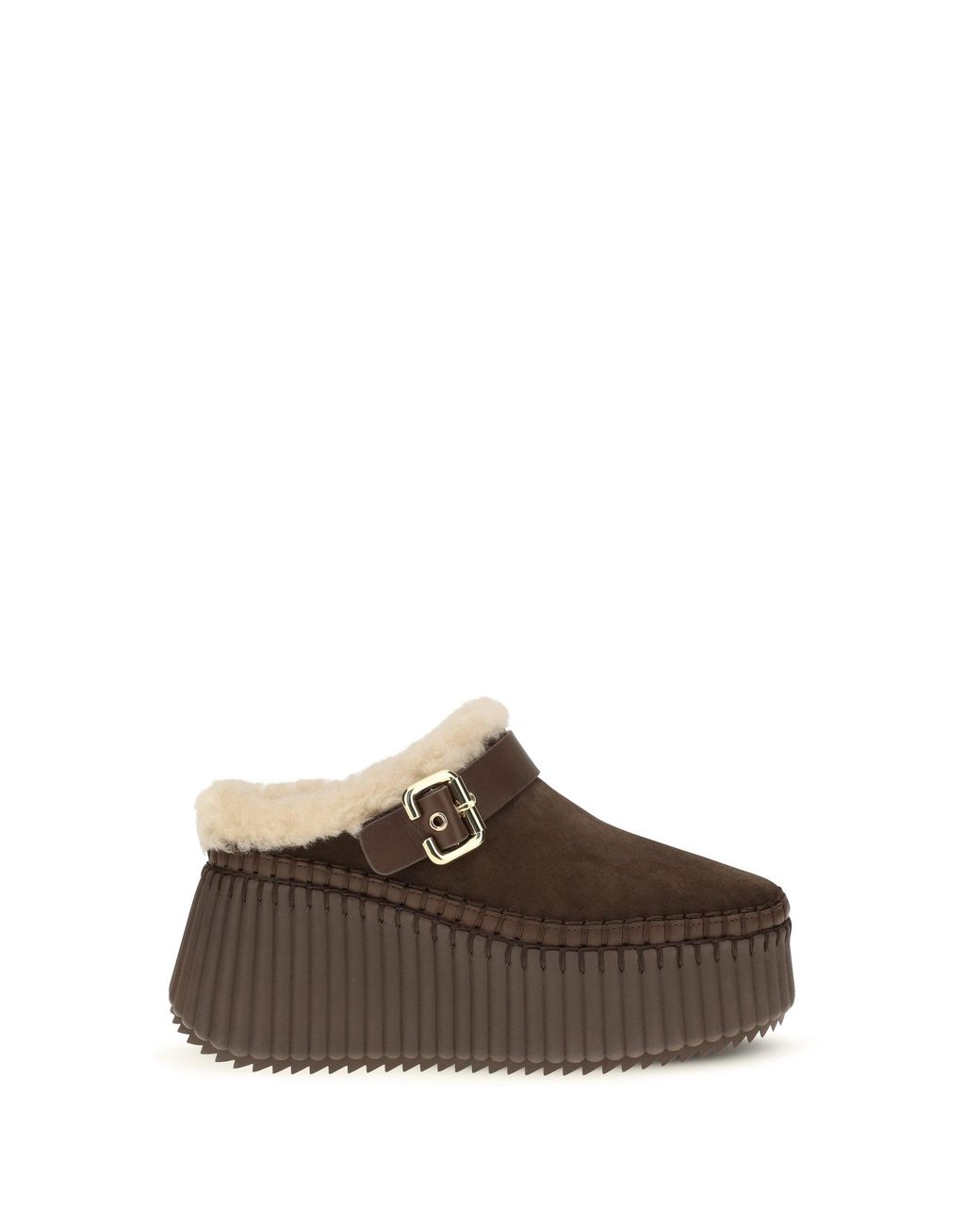 Chloé Brown Chloé Nama Wedge Mules
