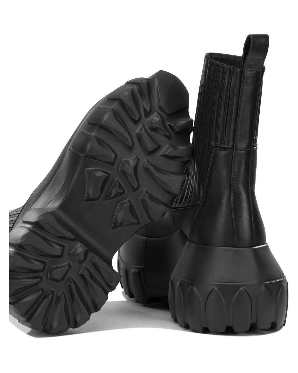 Rick Owens Black "Beatle Mega Tractor" Pull-On Boots