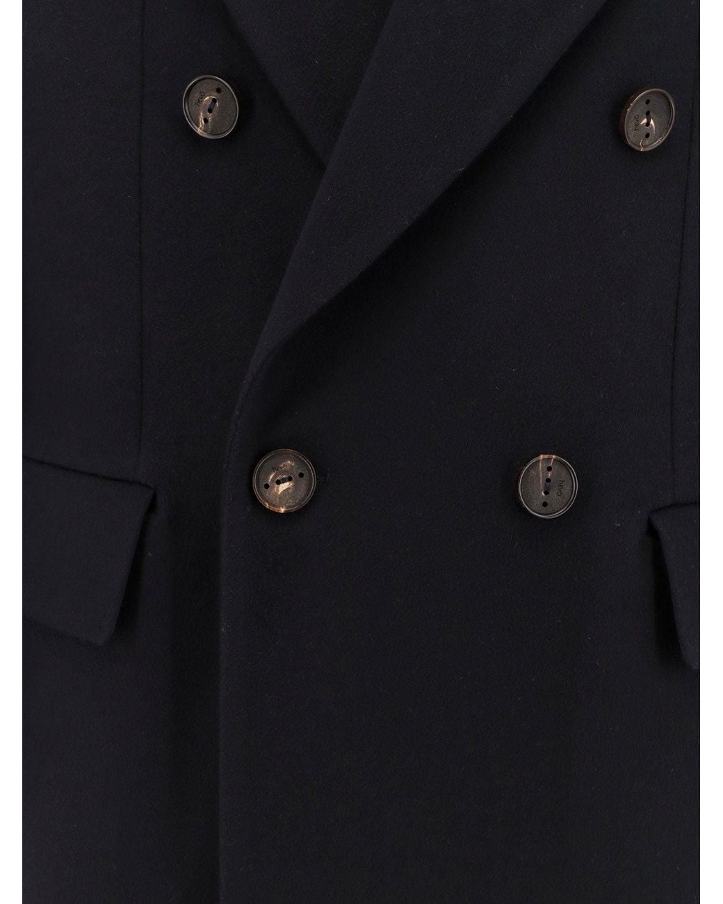 Hevò Blue Cashmere Coat With Satin Lining for men