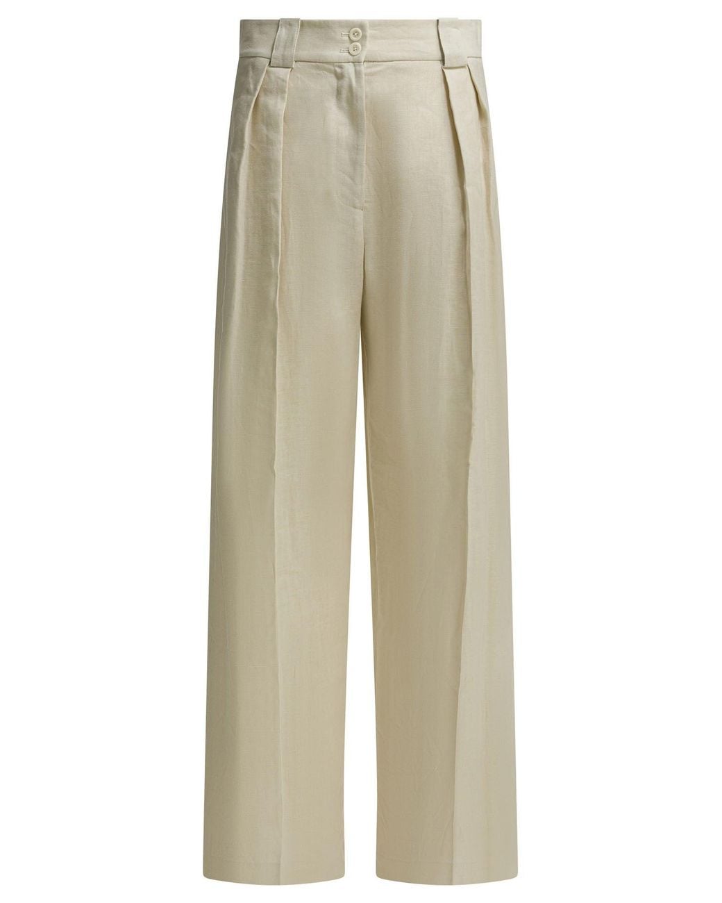Ines De La Fressange Paris White Trousers Beige