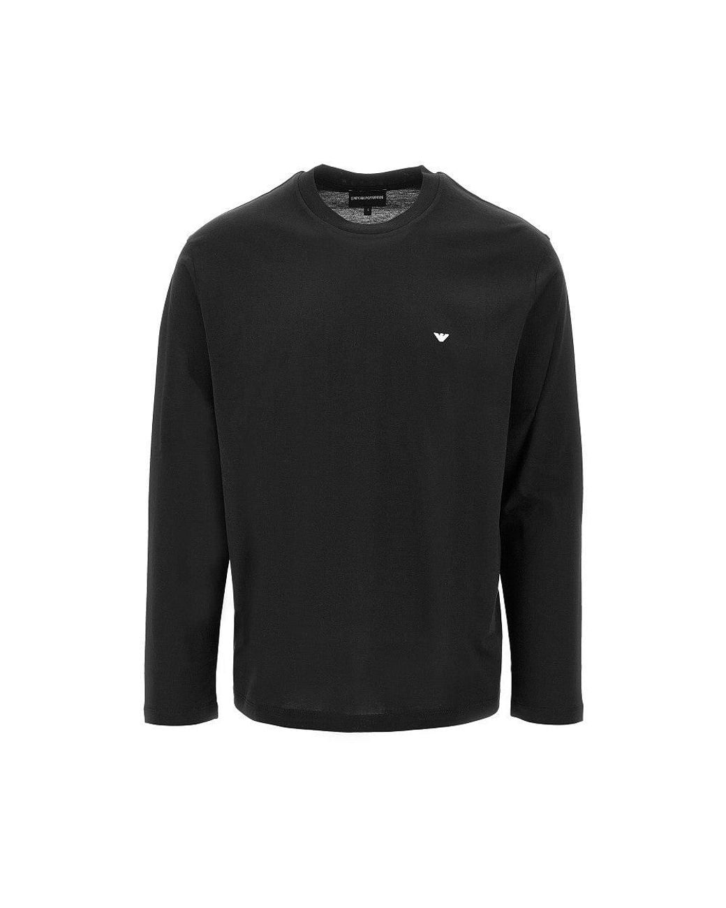 Emporio Armani Black Lyocell And Cotton Blend T-Shirt With Logo for men