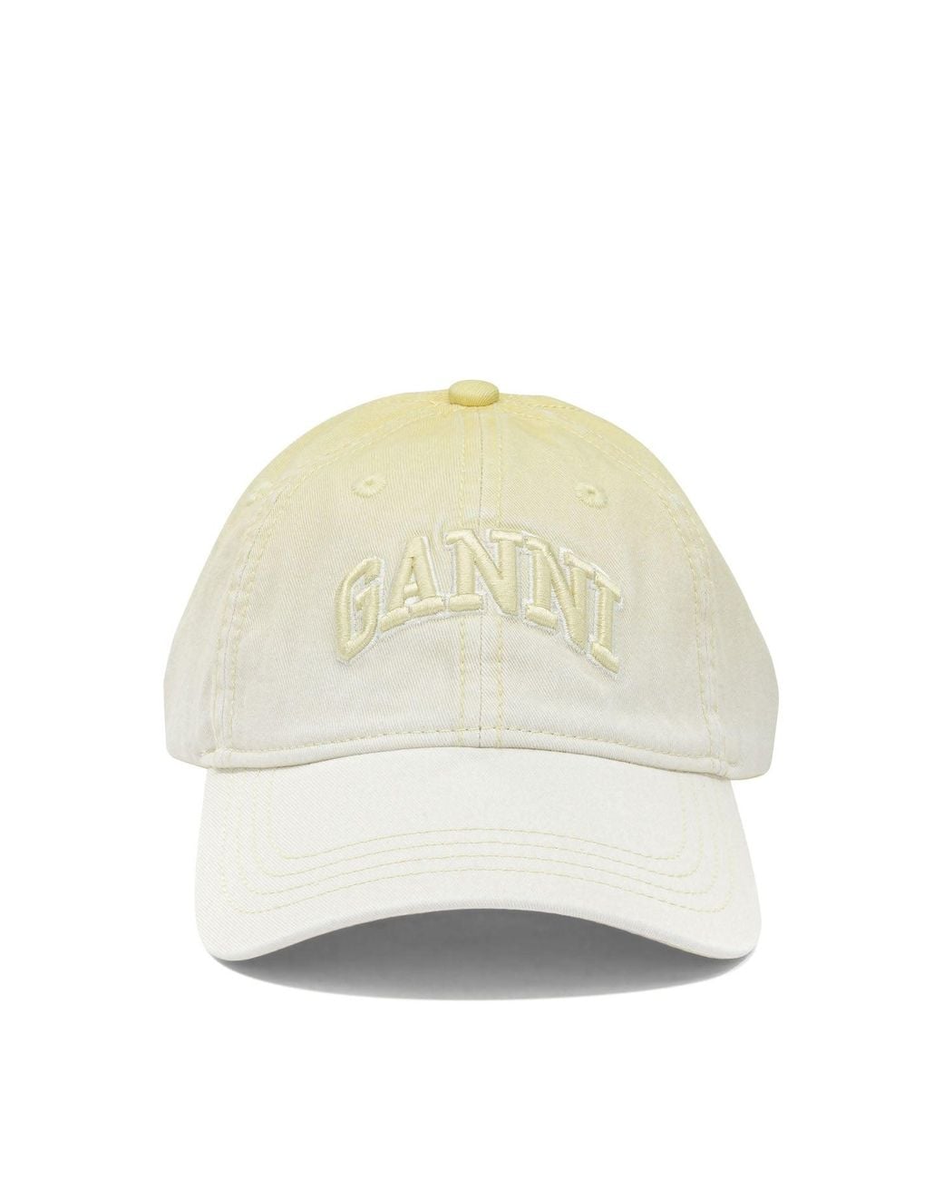 Ganni White Baseball Cap With Logo