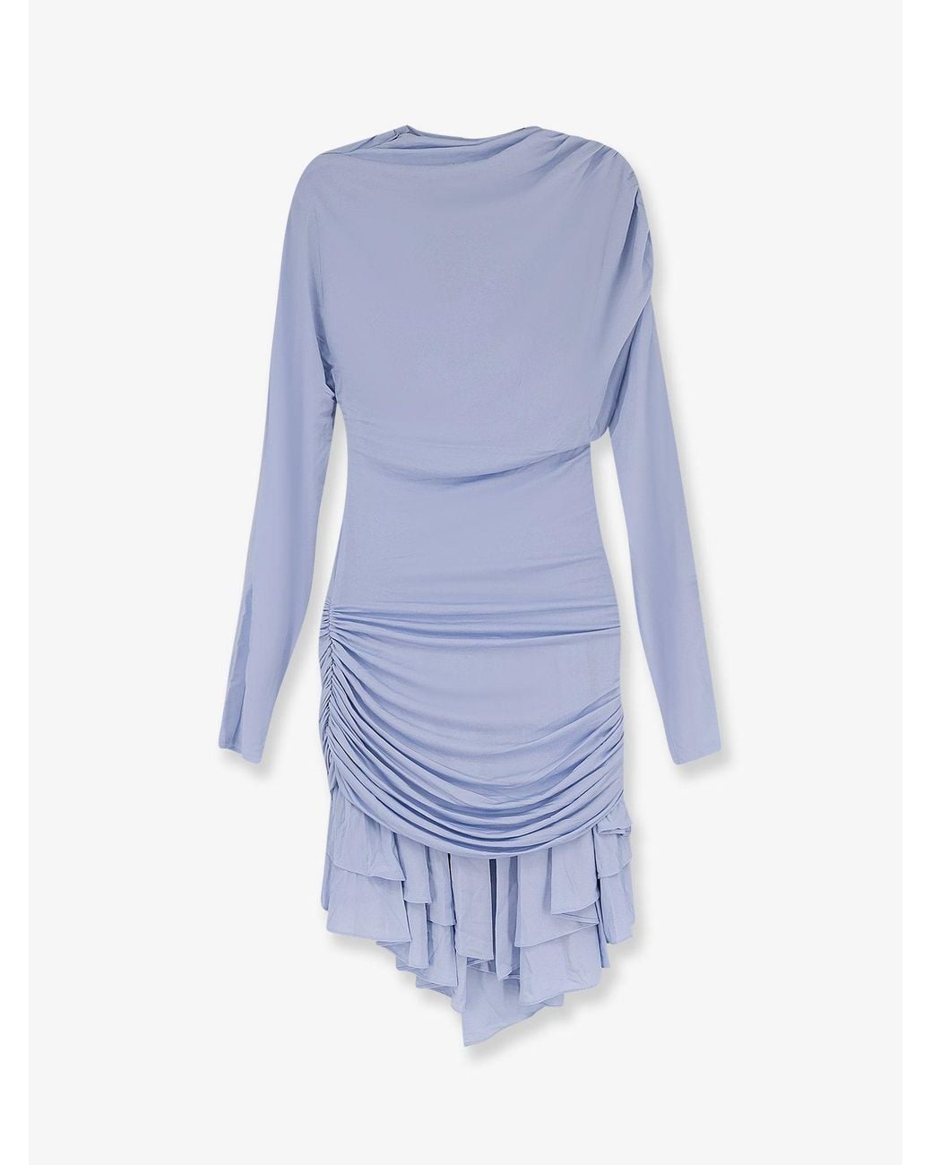 Self-Portrait Blue Gathered Mini Dress