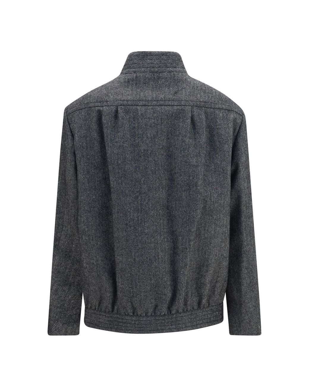 Blazé Milano Gray Blazè Milano Coiba Herringbone Wool Blend Jacket