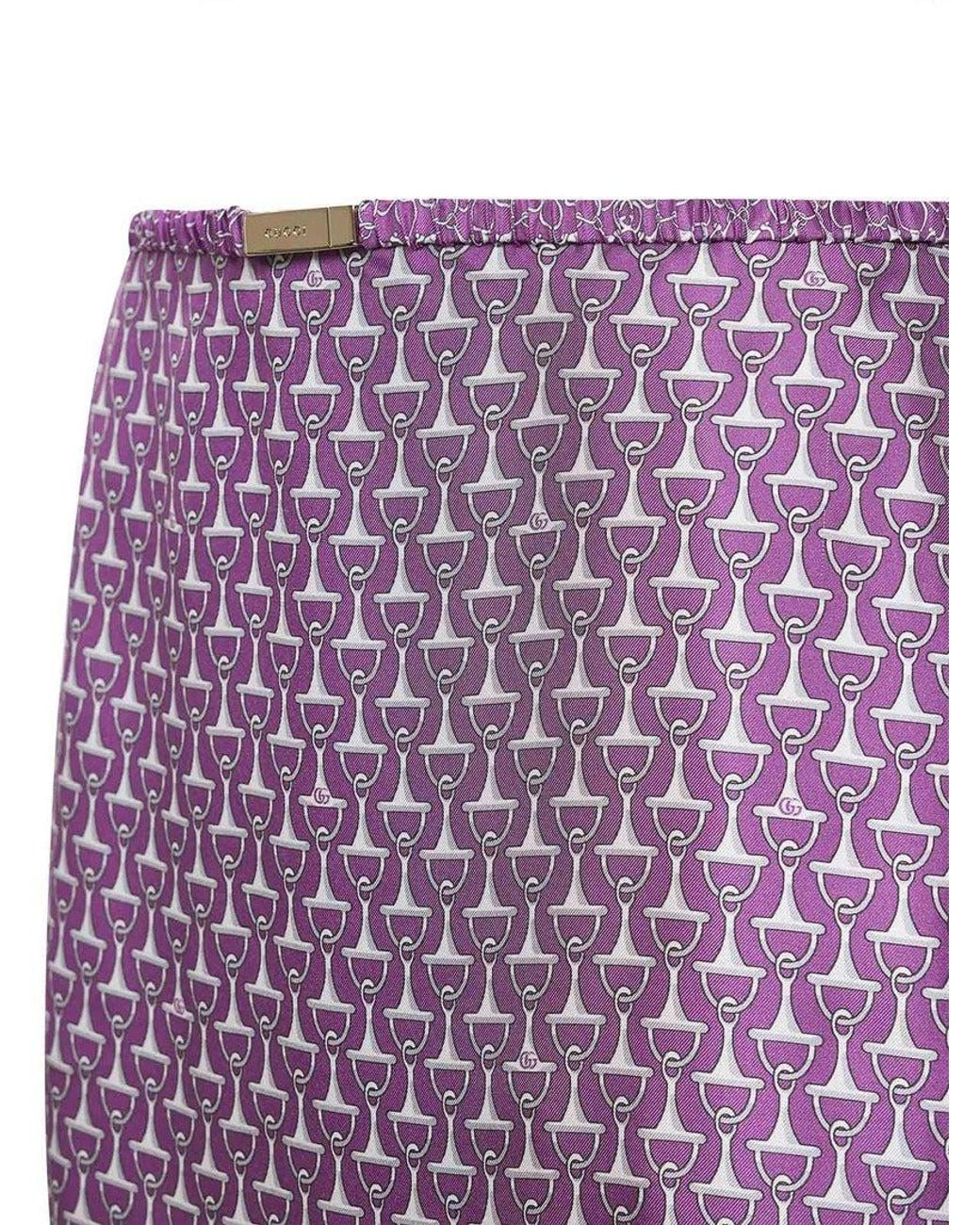 Gucci Purple Midi Silk Skirt