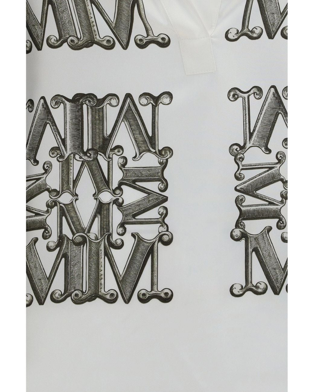 Max Mara White Printed Silk Twill Shirt