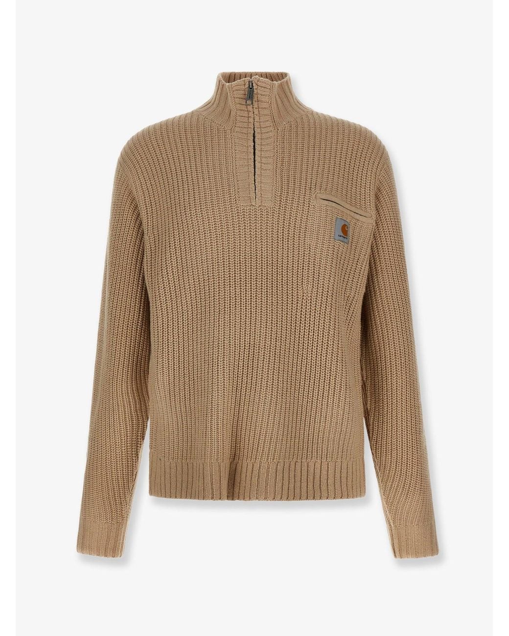Carhartt Natural Detroit Half Zip Acryilic Blend Sweater for men