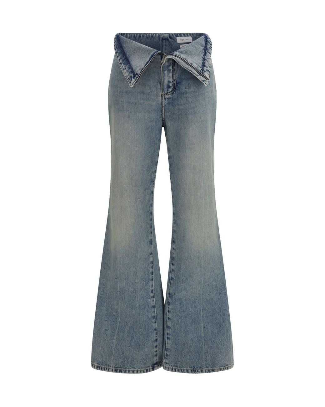McQueen Blue High-Waisted Flared Jeans Royal