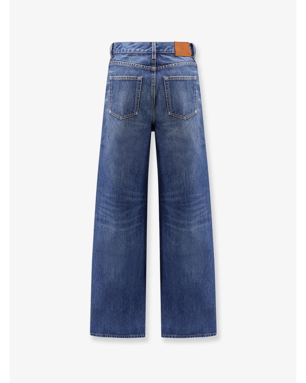 Chloé Blue Jeans With Leather Logo Tag