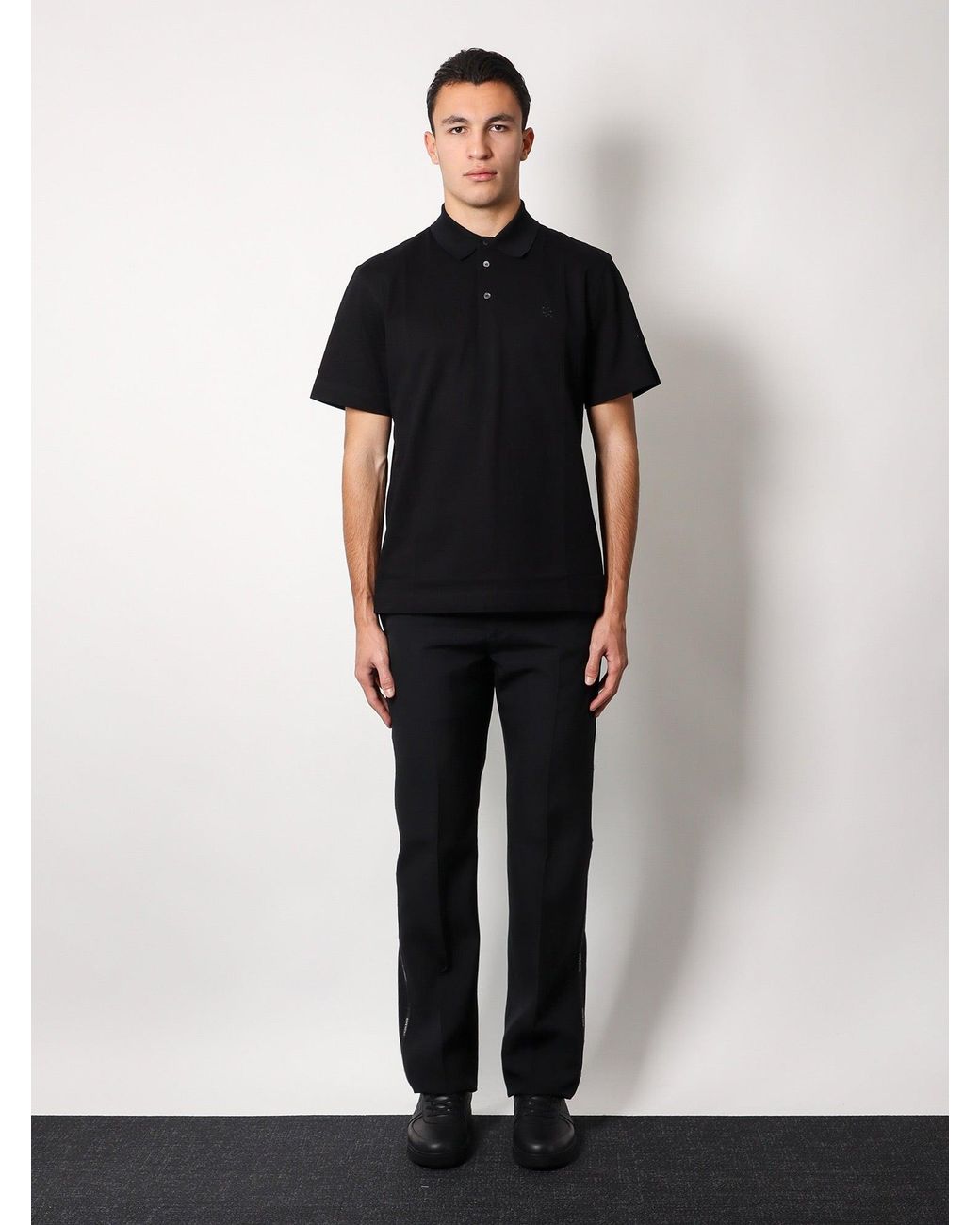 Givenchy Blue Pique Cotton Polo Shirt With 4G Embroidery for men
