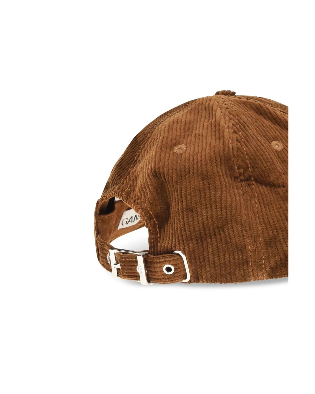 Ganni Brown Corduroy Cap