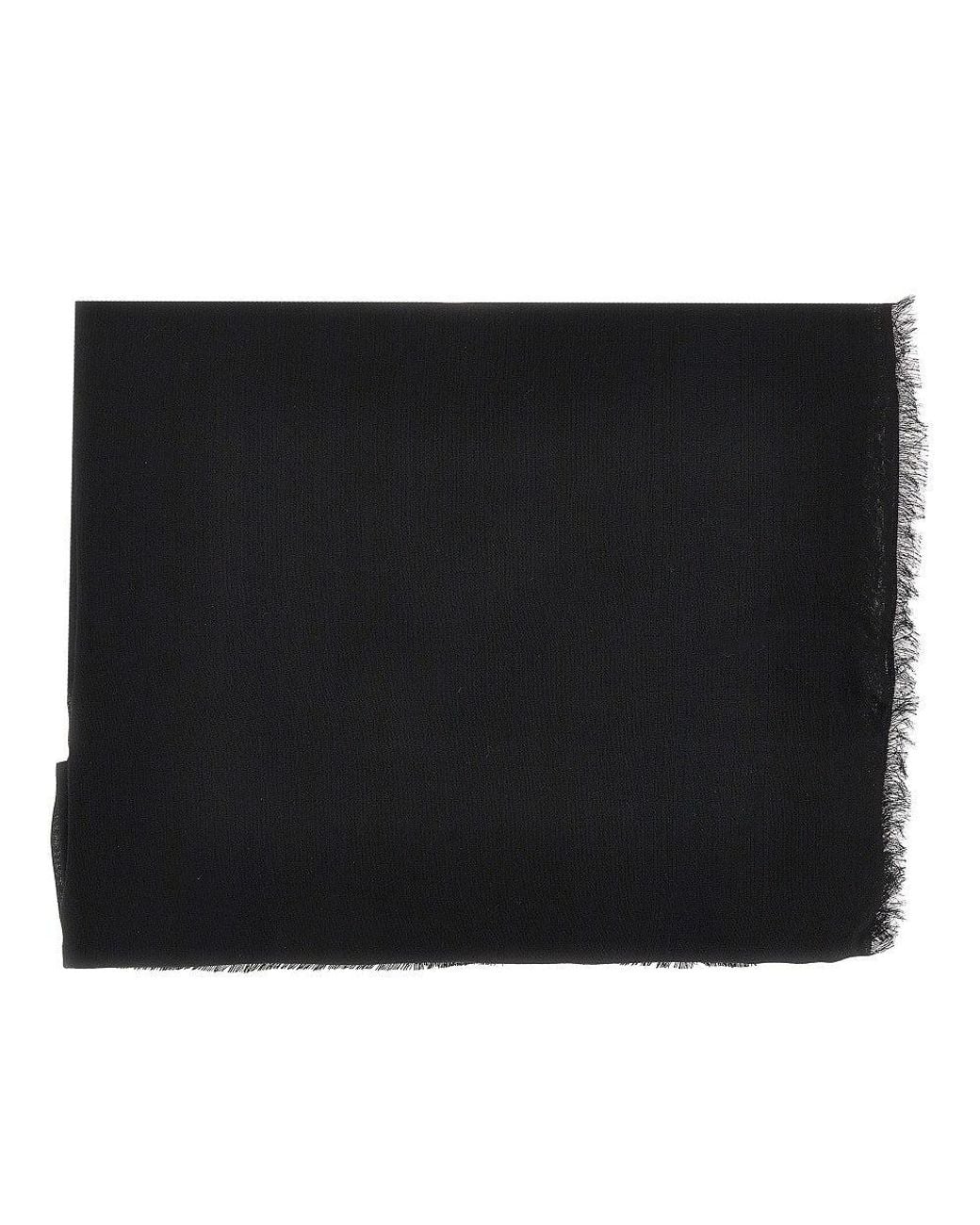 Emporio Armani Black Jacquard Logo Shawl